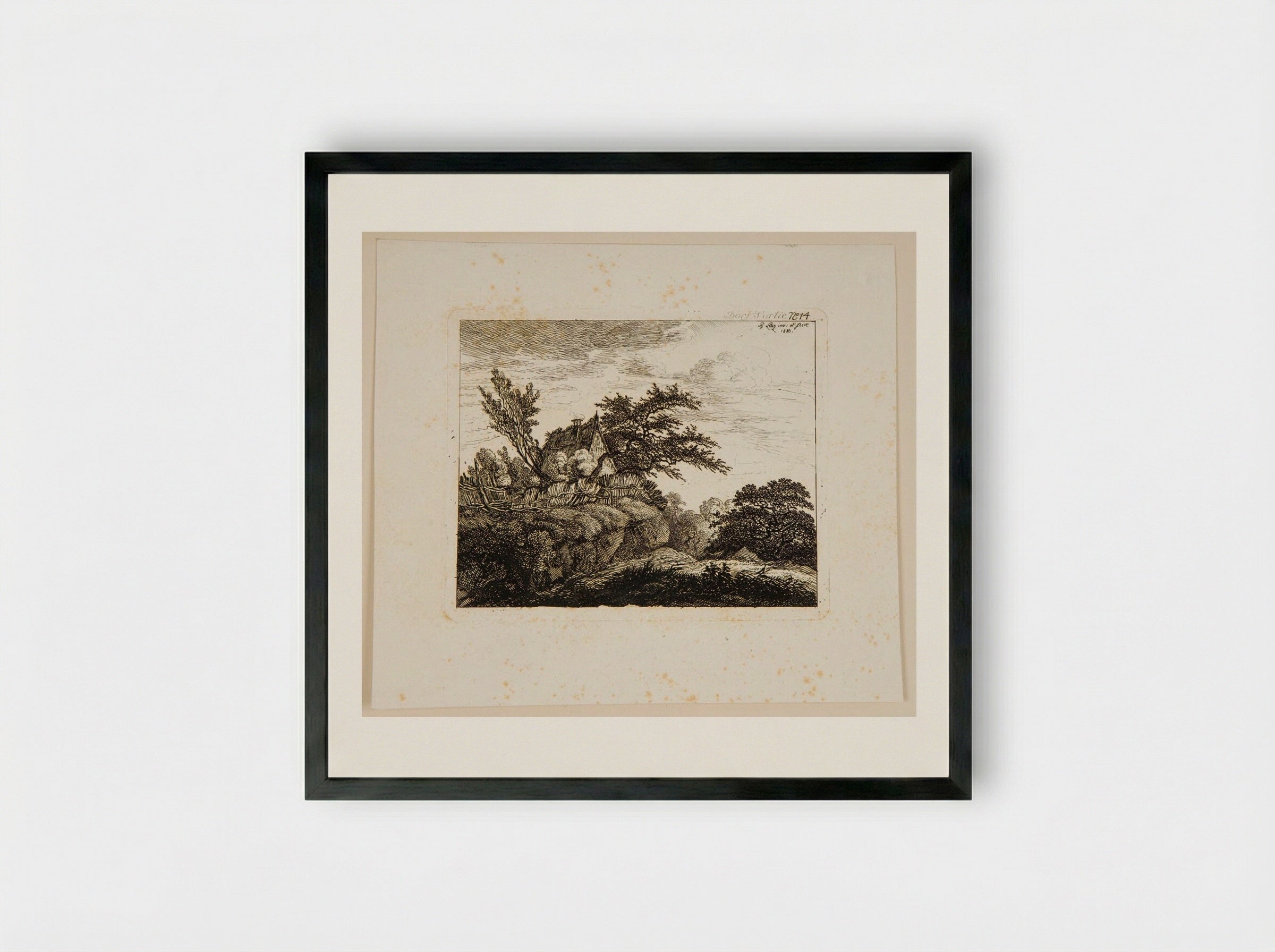 Village Scene (Dorf Partie No. 14) - Johann Philipp Wilhelm Lenz - Framed Print Black