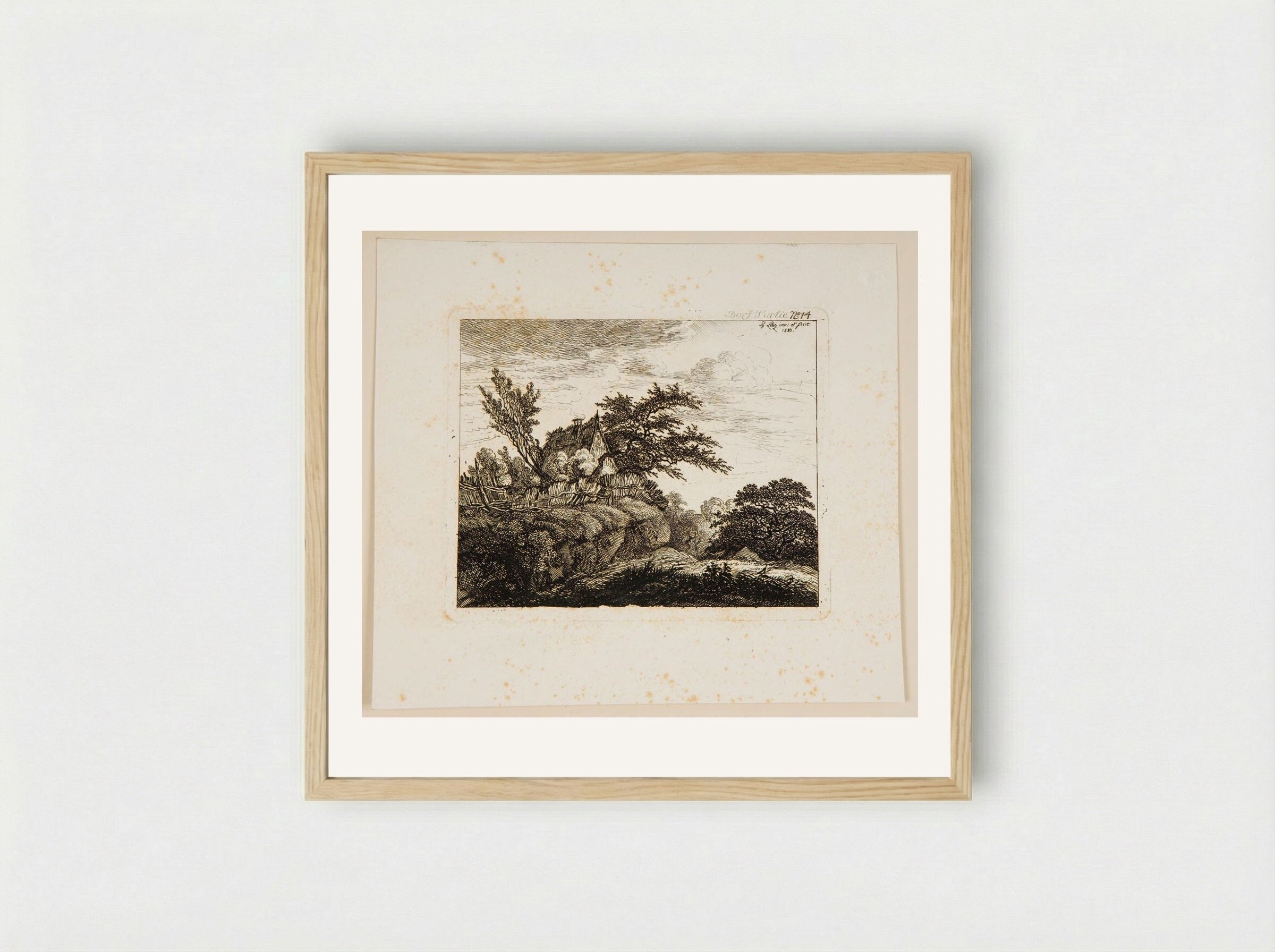Village Scene (Dorf Partie No. 14) - Johann Philipp Wilhelm Lenz - Framed Print Wood