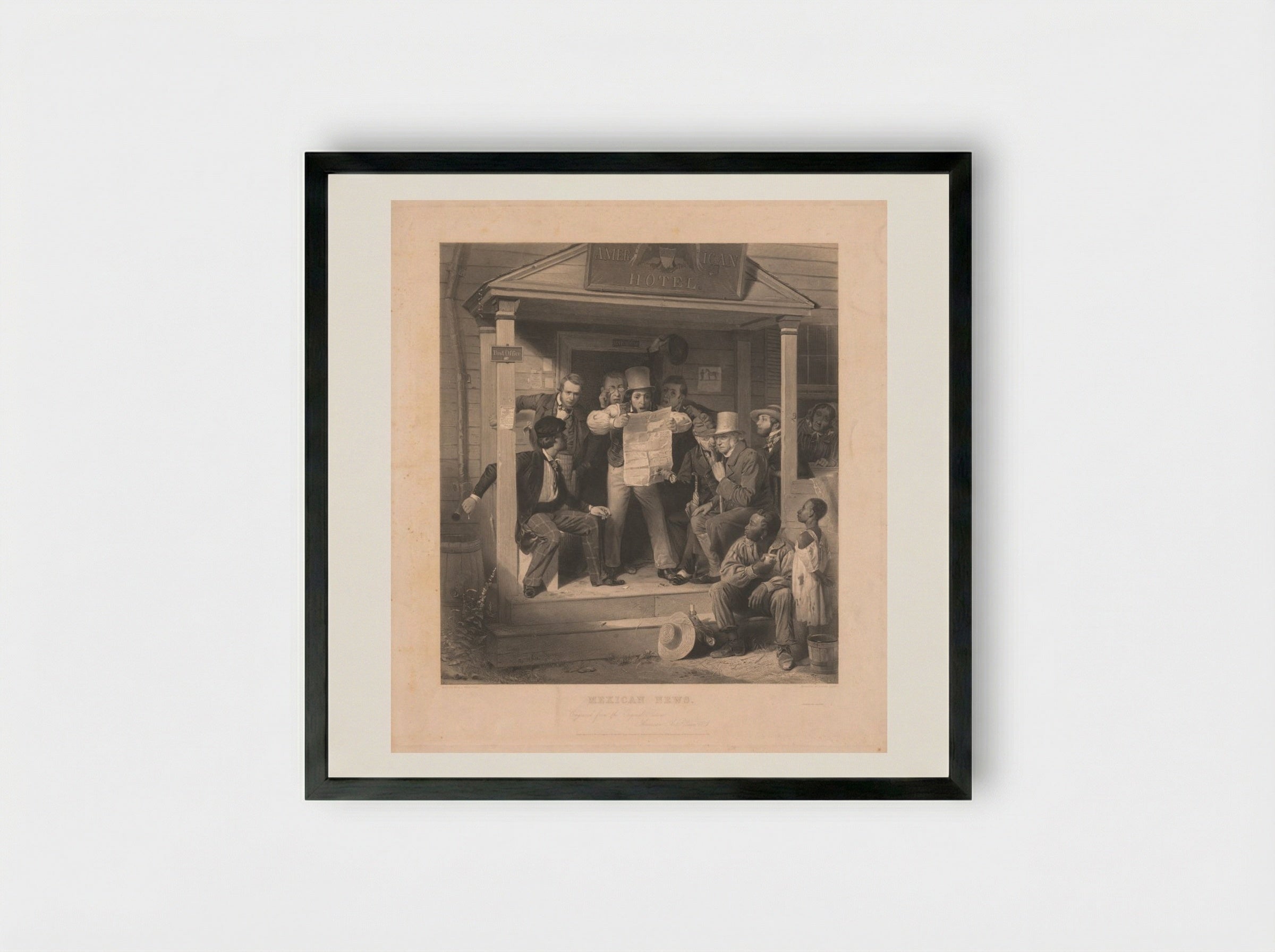 Mexican News - Alfred Jones - Framed Print Black