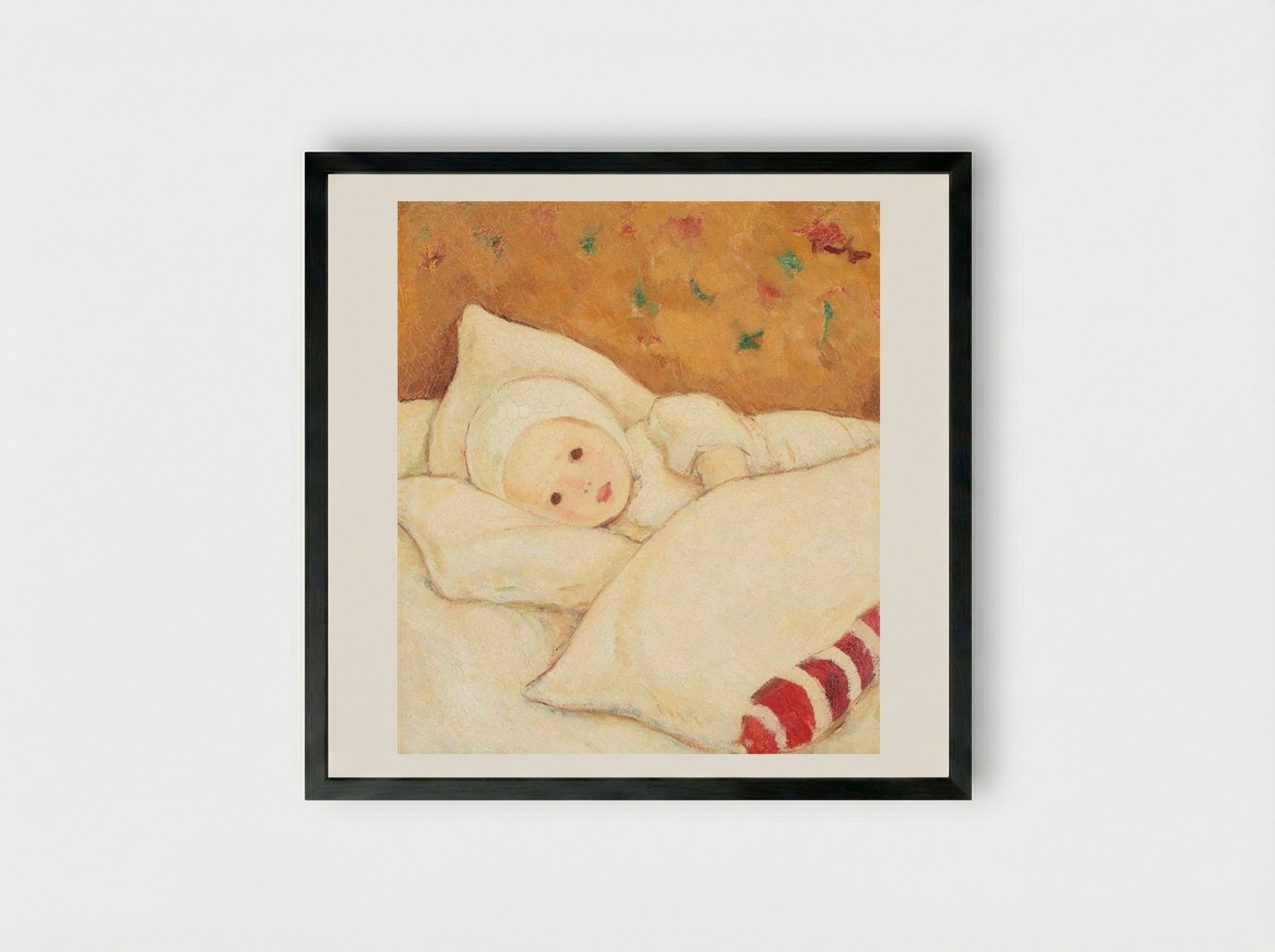 Girl in White - Nicolae Tonitza - Framed Print Black