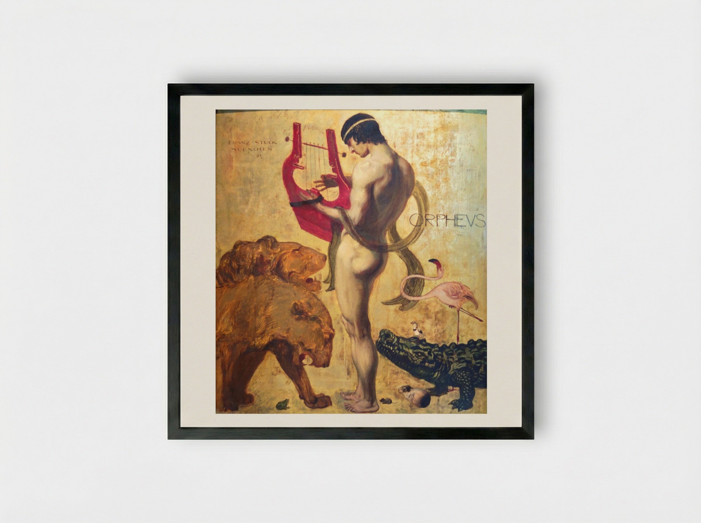 Orpheus - Franz von Stuck - Framed Print Black