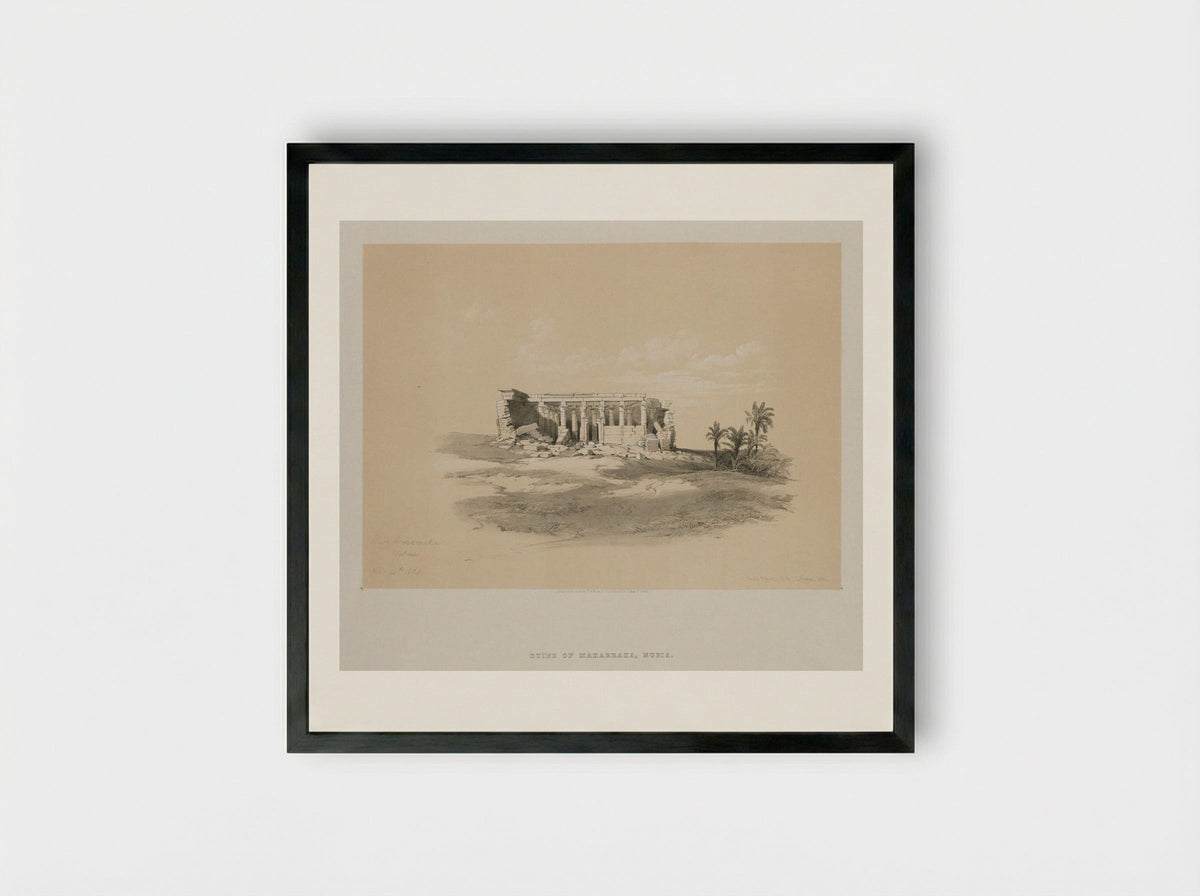 Ruins of Maharraka, Nubia - Louis Haghe - Framed Print Black