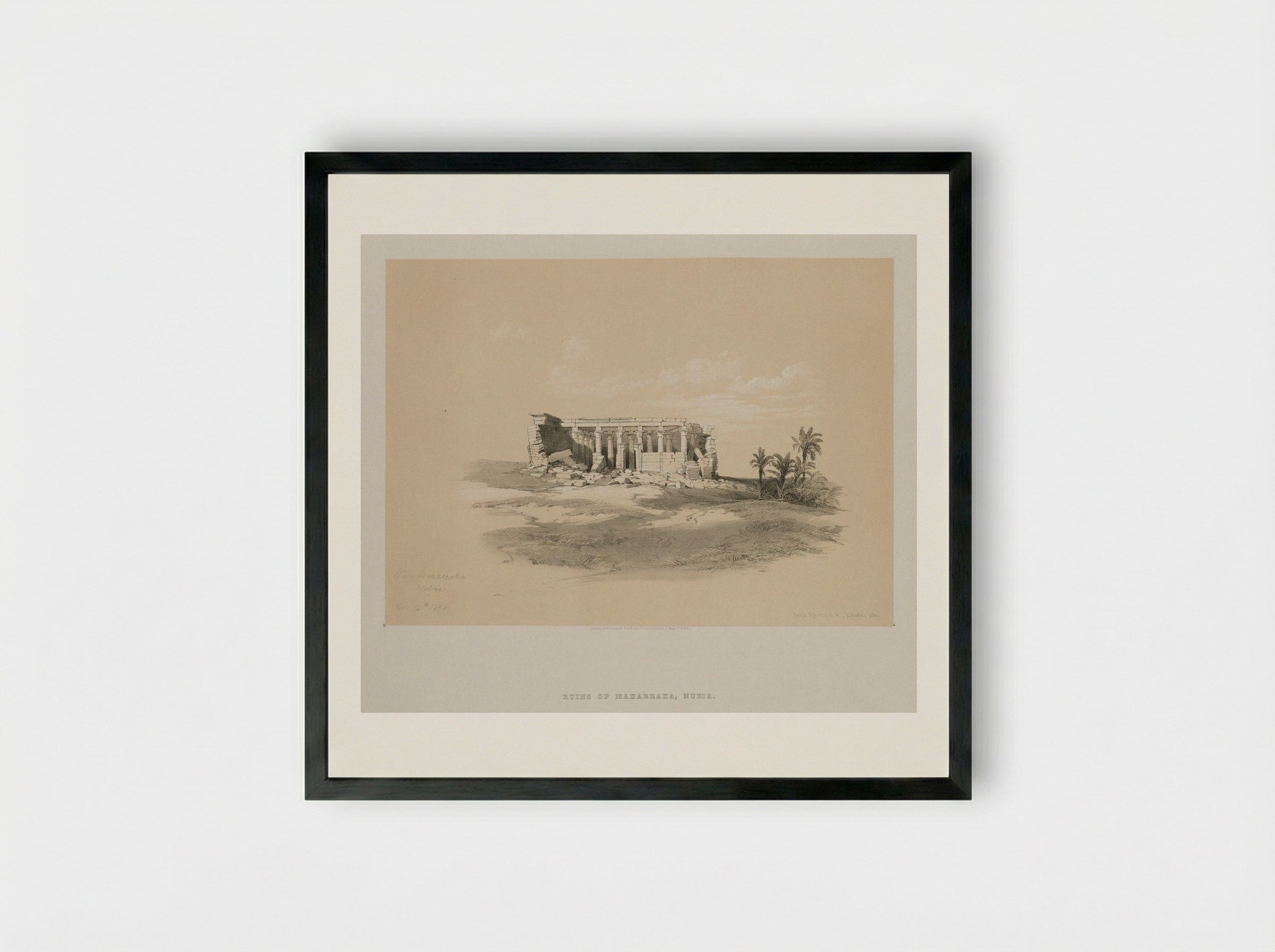 Ruins of Maharraka, Nubia - Louis Haghe - Framed Print Black