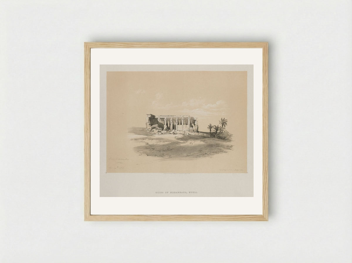 Ruins of Maharraka, Nubia - Louis Haghe - Framed Print Wood