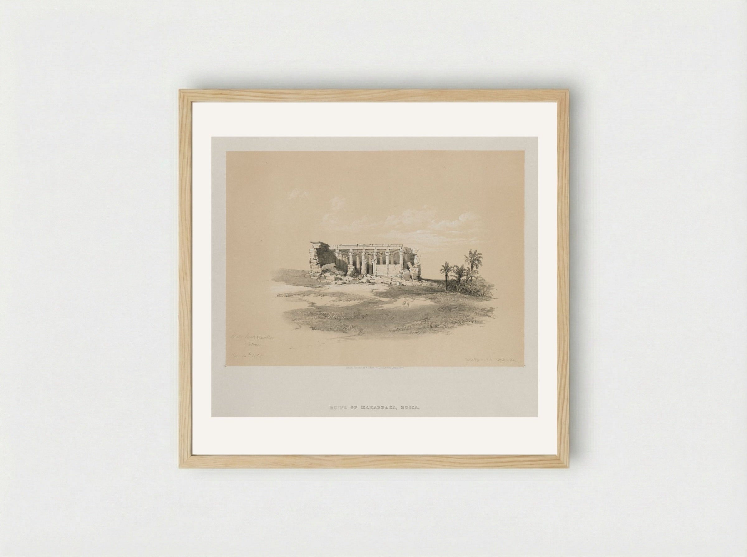Ruins of Maharraka, Nubia - Louis Haghe - Framed Print Wood