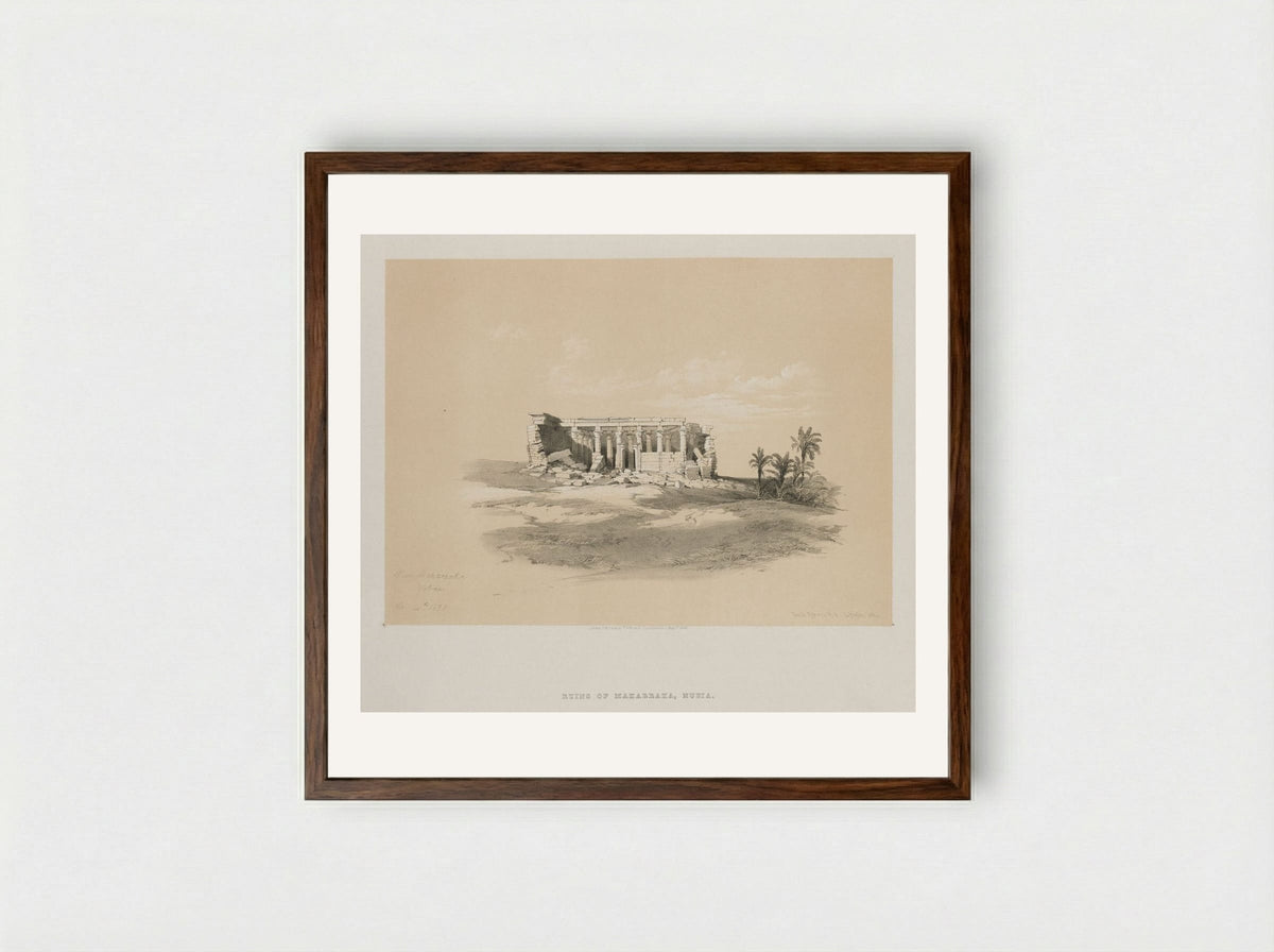 Ruins of Maharraka, Nubia - Louis Haghe - Framed Print Dark Wood