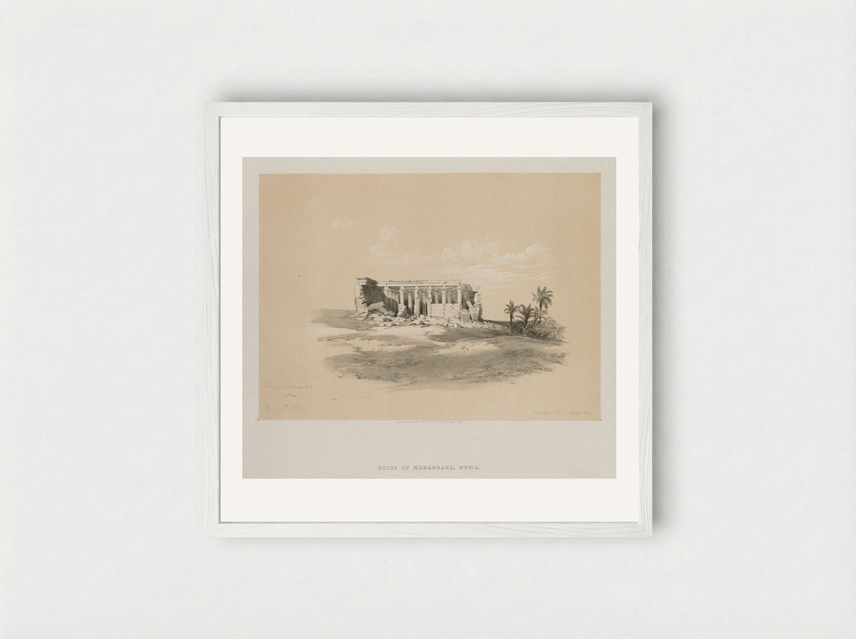 Ruins of Maharraka, Nubia - Louis Haghe - Framed Print White
