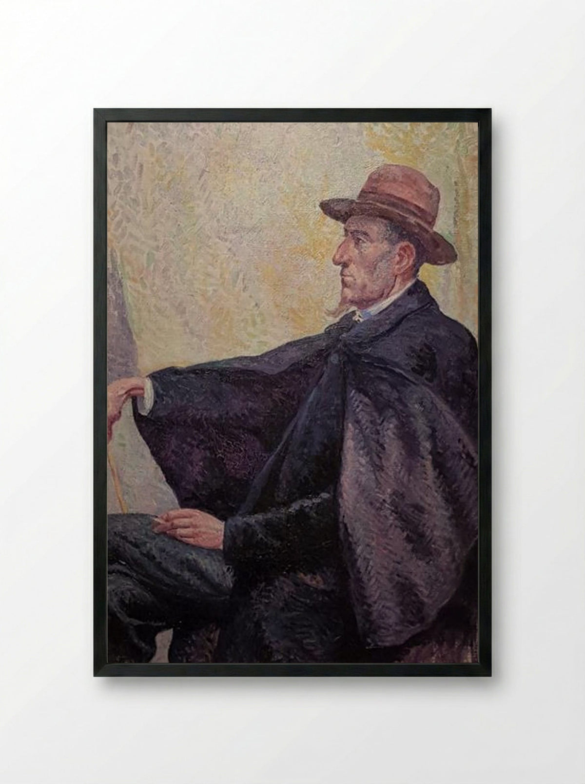 Portrait of Félix Fénéon - Maximilien Luce - Framed Print Black