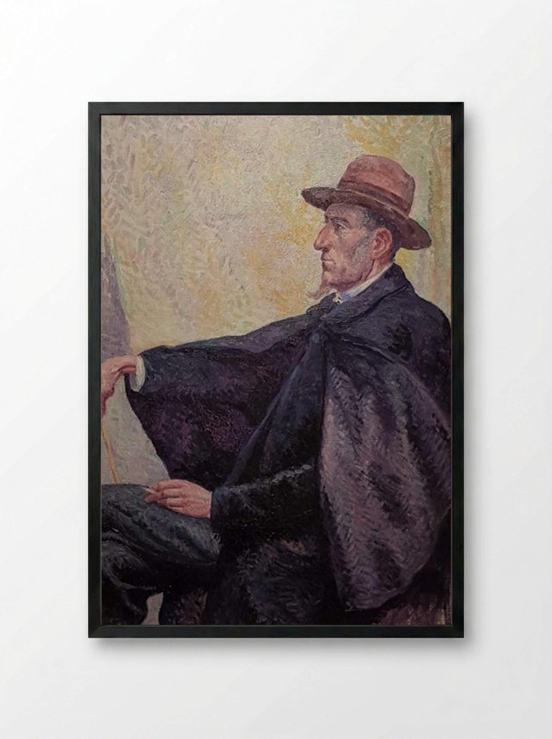 Portrait of Félix Fénéon - Maximilien Luce - Framed Print Black
