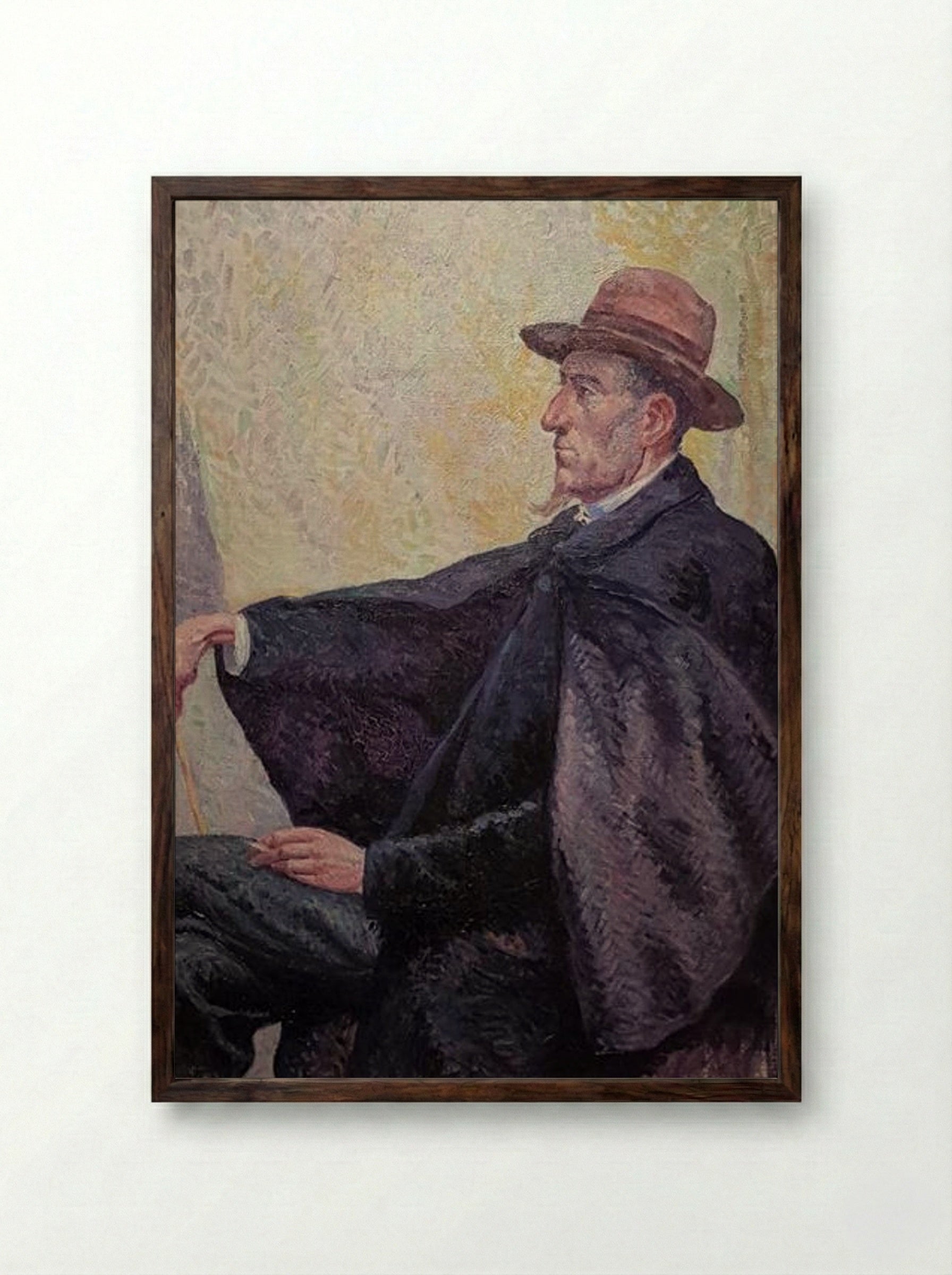 Portrait of Félix Fénéon - Maximilien Luce - Framed Print Dark Wood