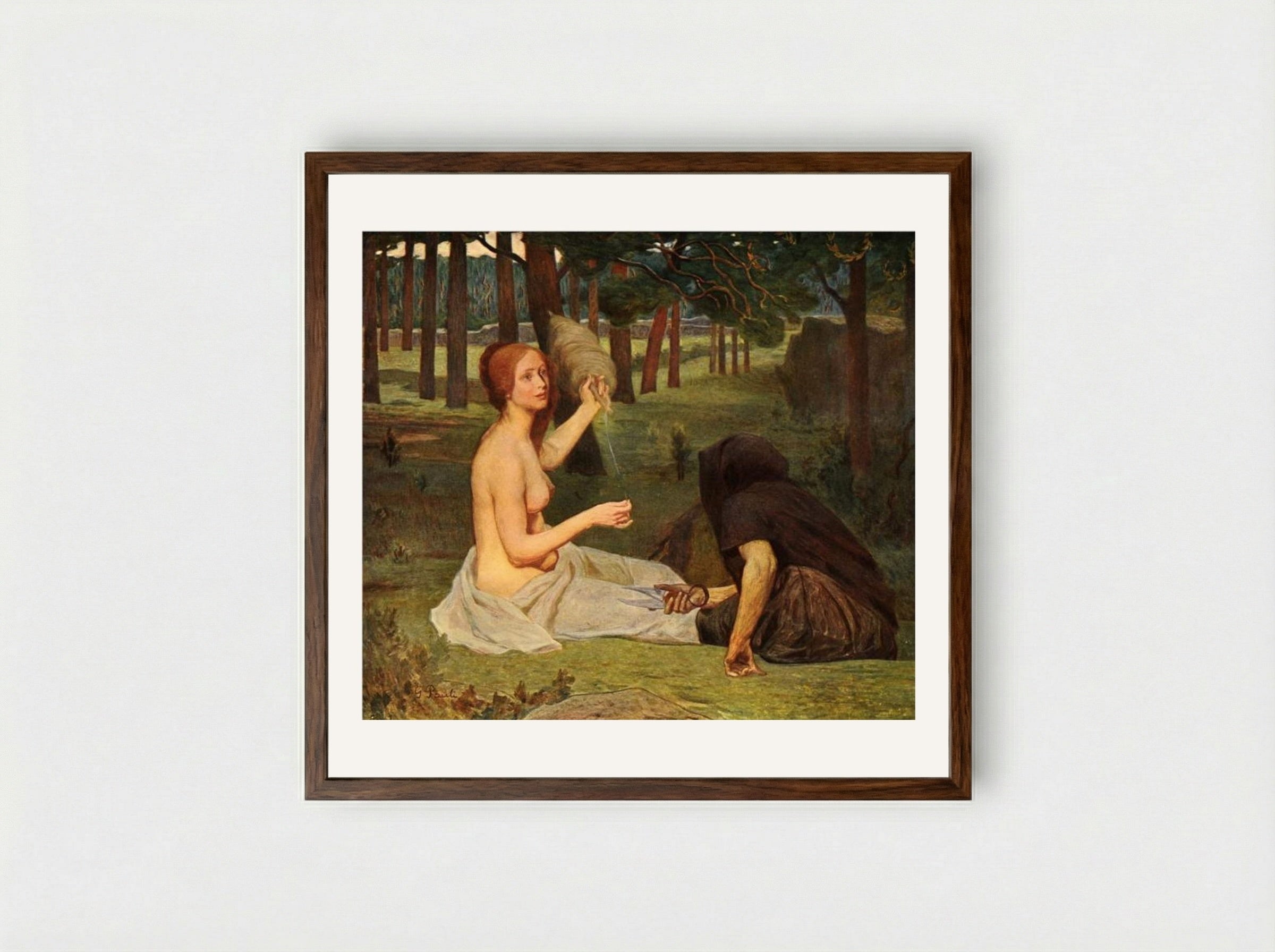 Fate, Life, Truth, Beauty - Georg Pauli - Framed Print Dark Wood