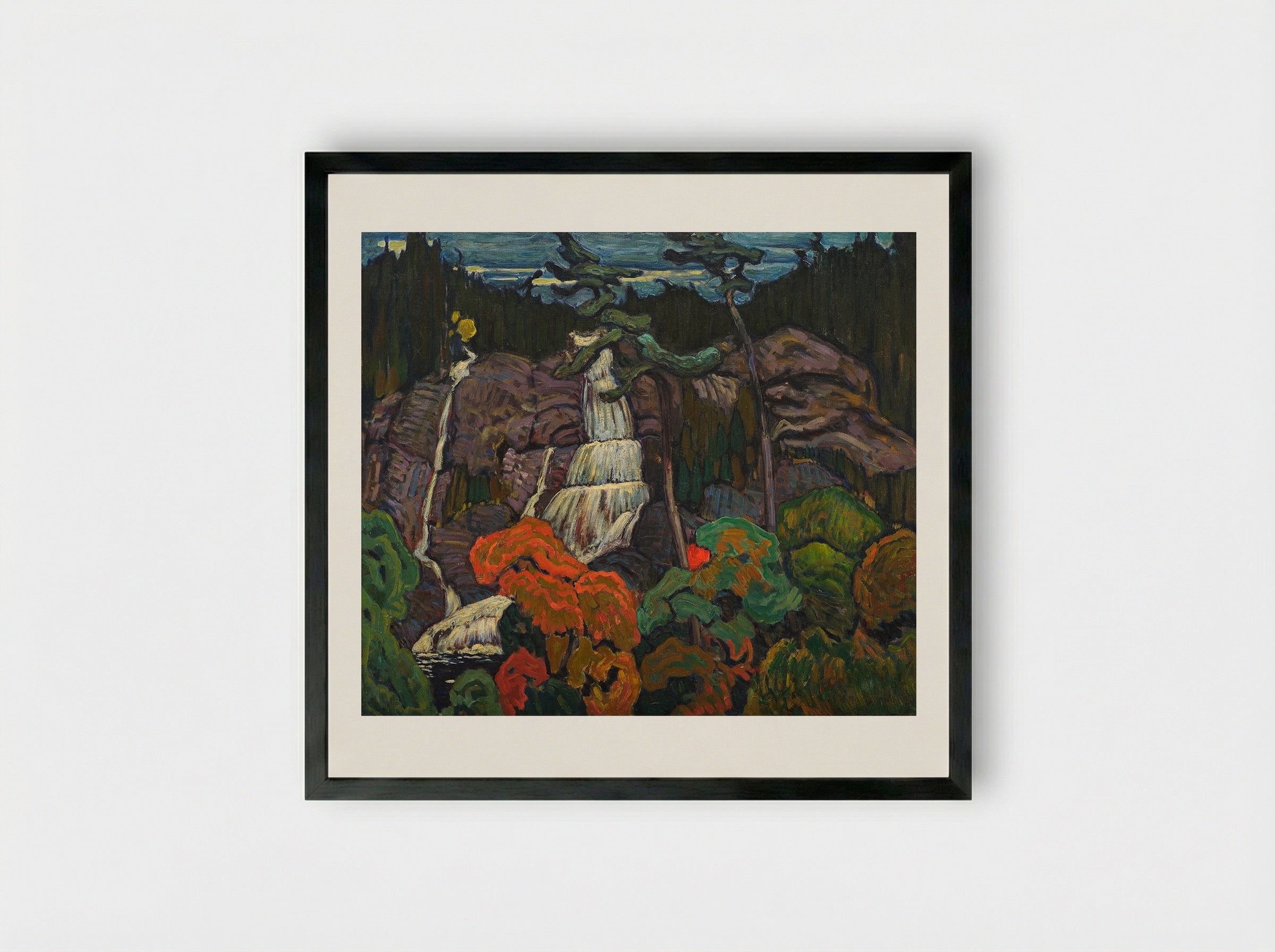Algoma Waterfall - J. E. H. MacDonald - Framed Print Black