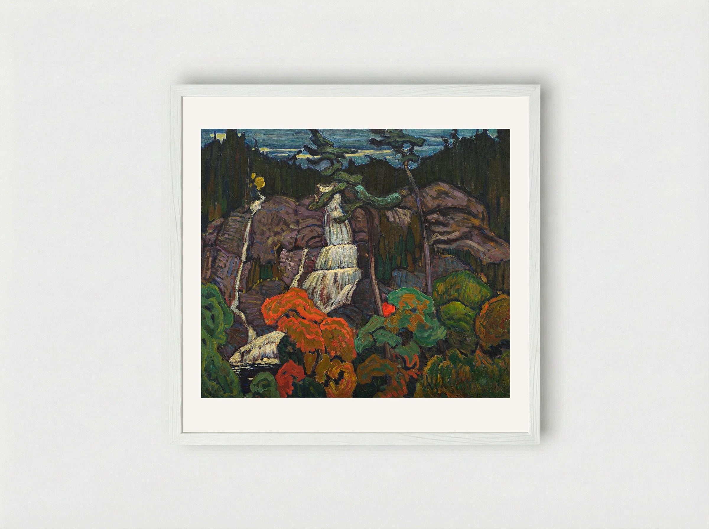 Algoma Waterfall - J. E. H. MacDonald - Framed Print White
