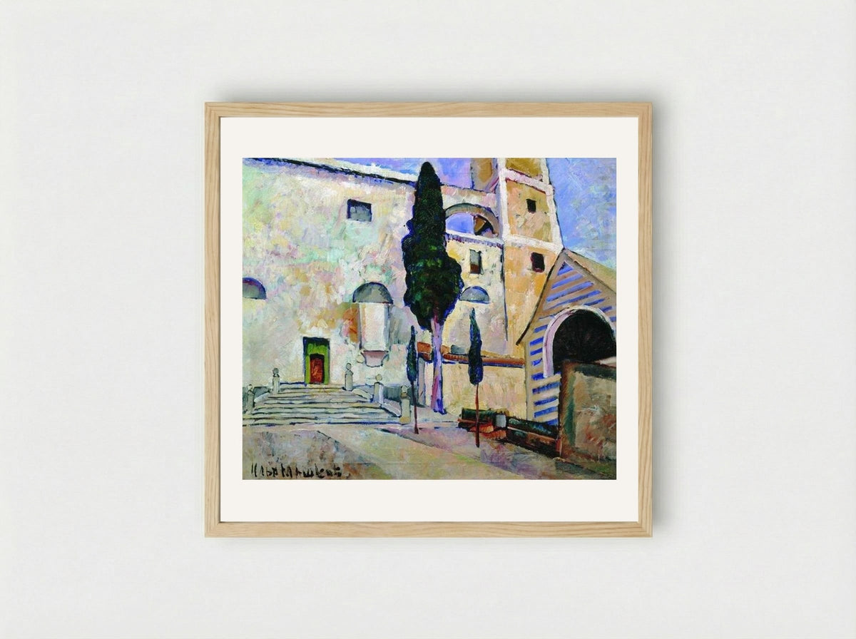 Cypress in the Cathedral Walls, Italy - Ilya Mashkov - Framed Print Wood