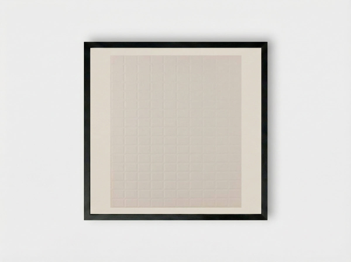 Untitled (Grid Relief) - Jan Schoonhoven - Framed Print Black