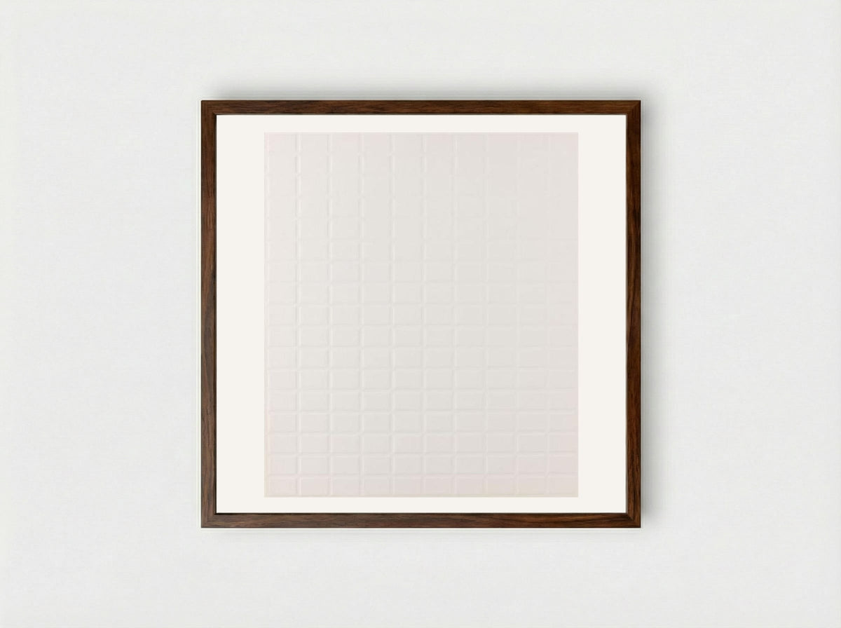 Untitled (Grid Relief) - Jan Schoonhoven - Framed Print Dark Wood