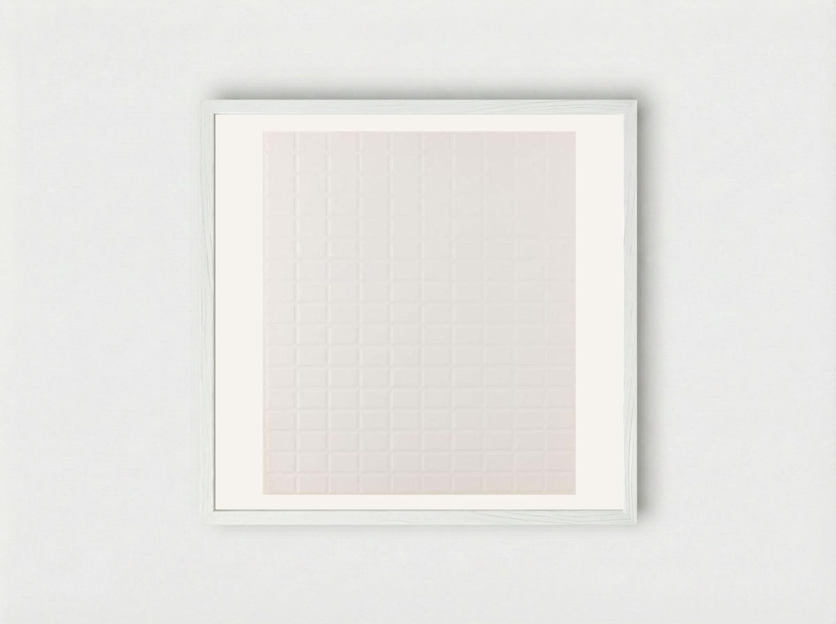 Untitled (Grid Relief) - Jan Schoonhoven - Framed Print White