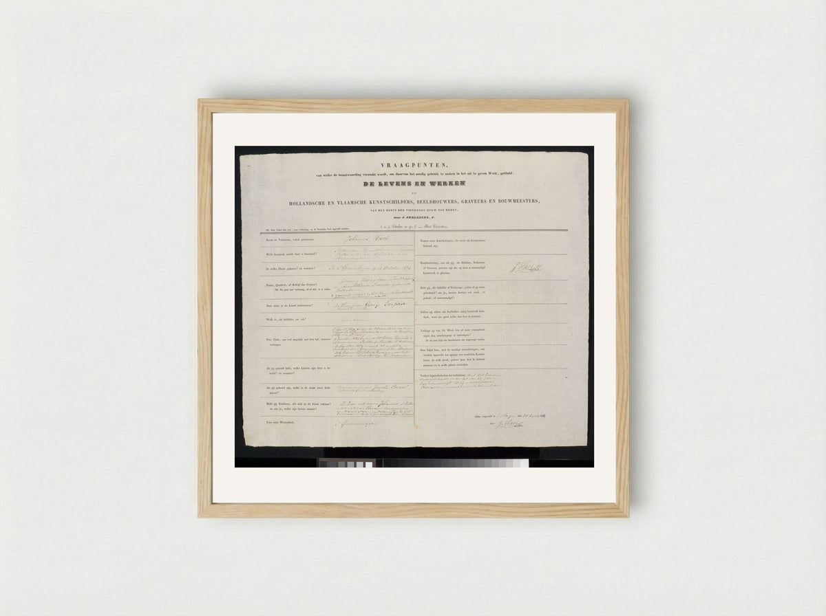 Prof. van der Palm predikend in de Lutherse kerk te 's-Gravenhage voor de koninklijke familie - Johannes Hari (I) - Framed Print Wood