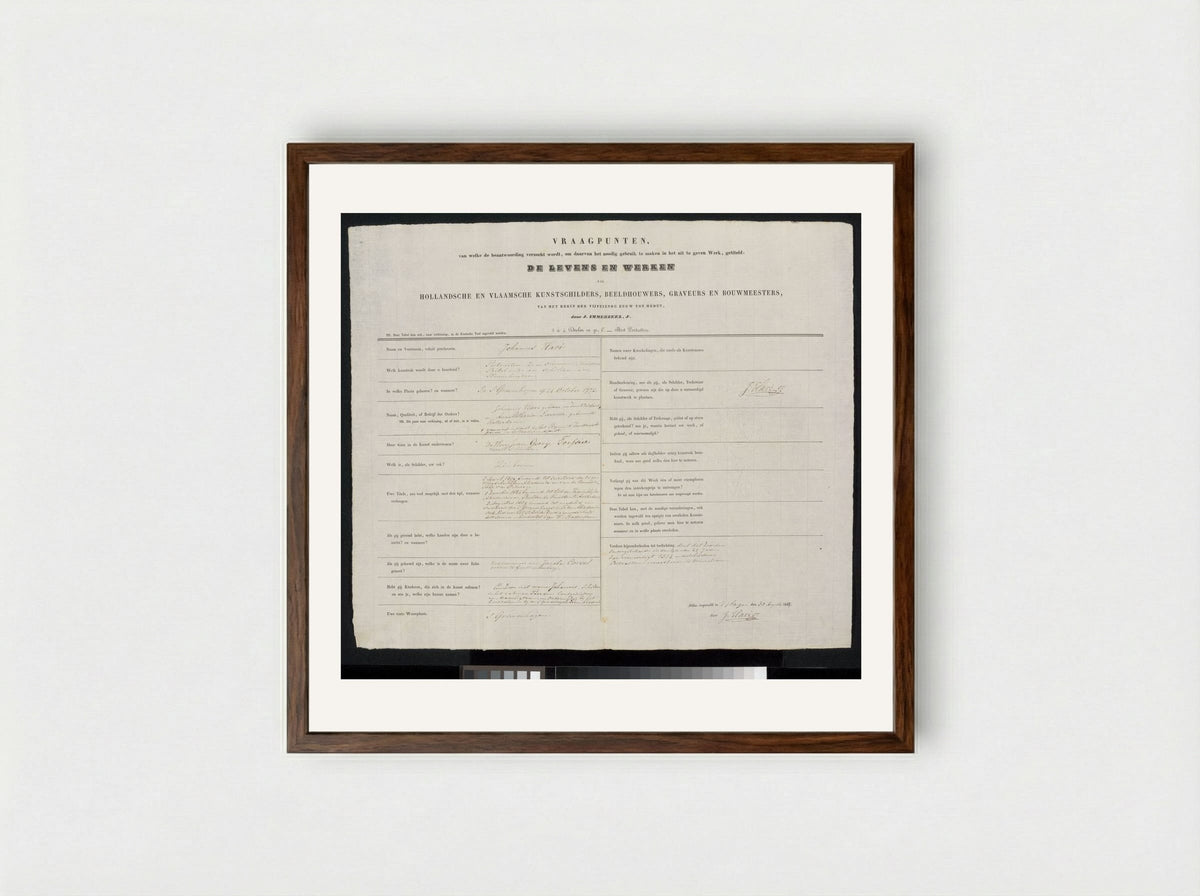 Prof. van der Palm predikend in de Lutherse kerk te 's-Gravenhage voor de koninklijke familie - Johannes Hari (I) - Framed Print Dark Wood