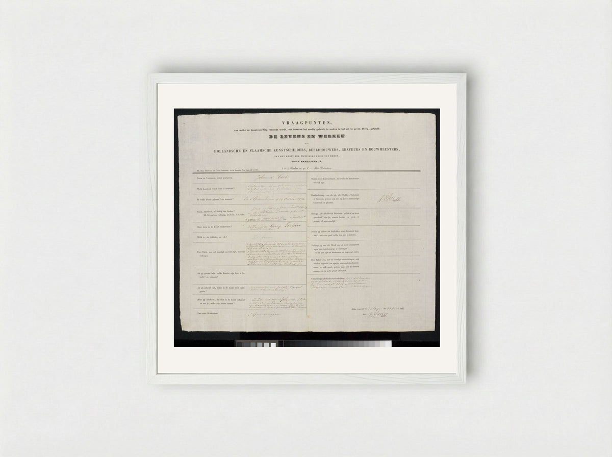 Prof. van der Palm predikend in de Lutherse kerk te 's-Gravenhage voor de koninklijke familie - Johannes Hari (I) - Framed Print White