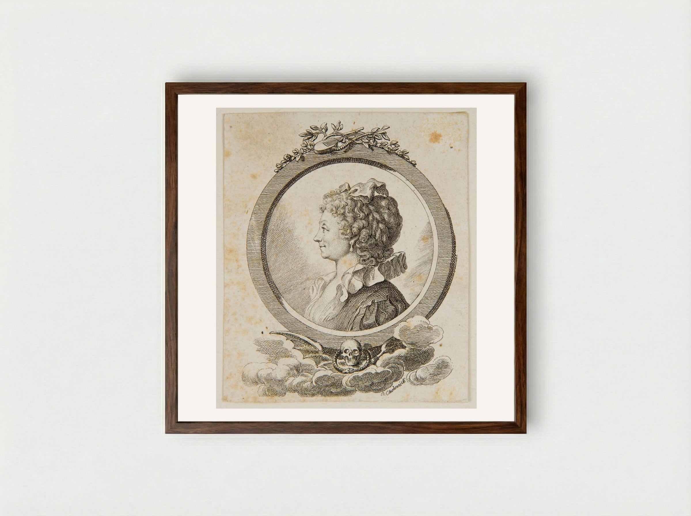 Sophie Becker Schwarz - Daniel Nikolaus Chodowiecki - Framed Print Dark Wood