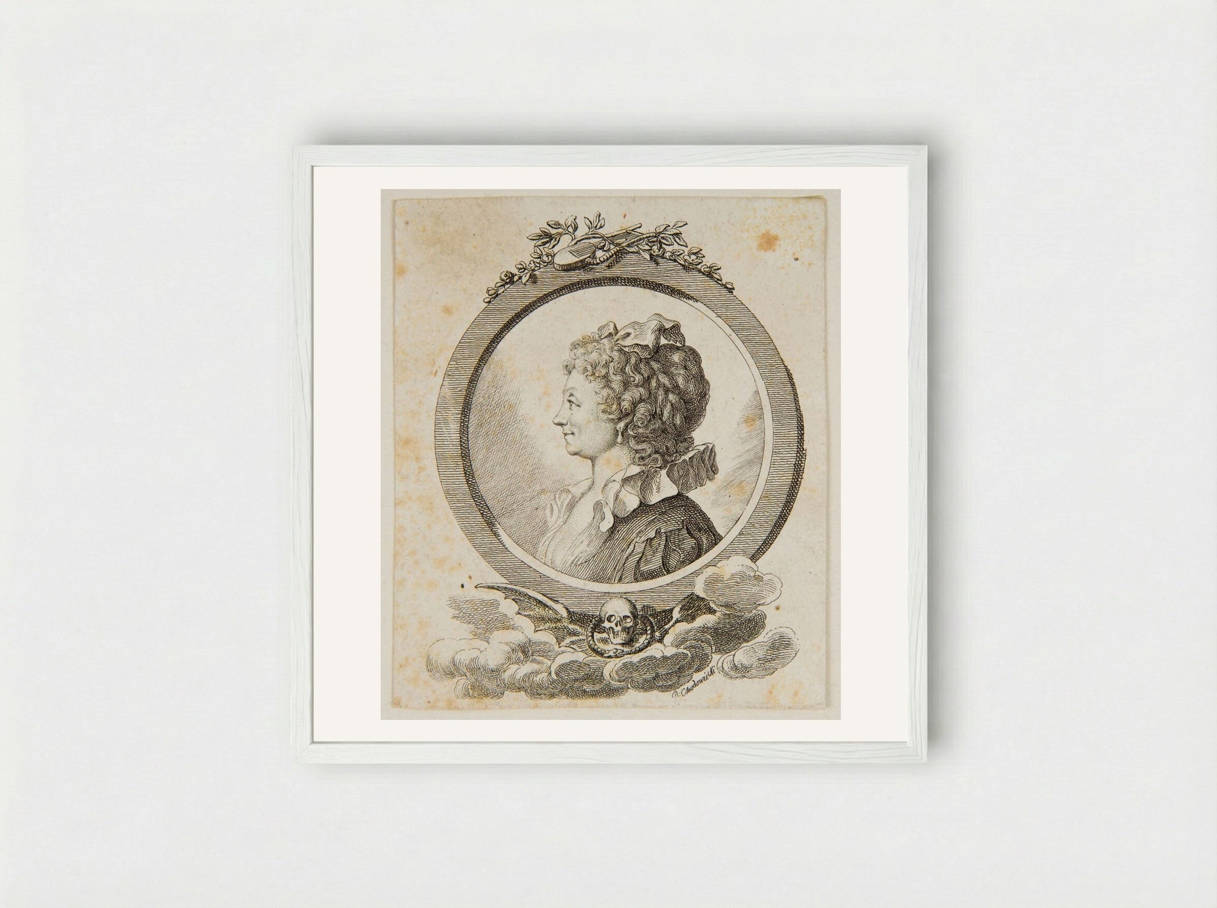 Sophie Becker Schwarz - Daniel Nikolaus Chodowiecki - Framed Print White