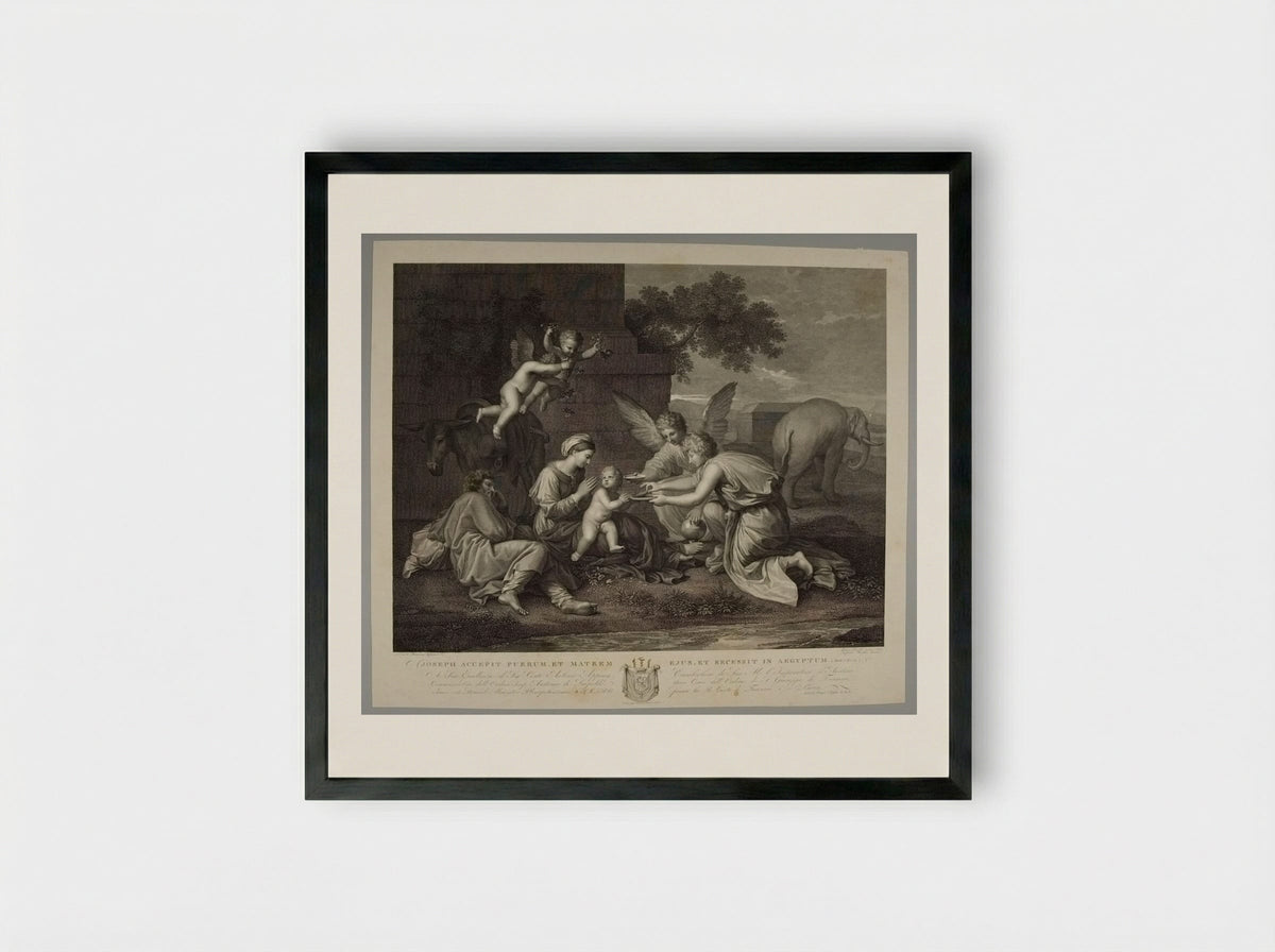 Repose in Egypt - Antonio Perfetti - Framed Print Black