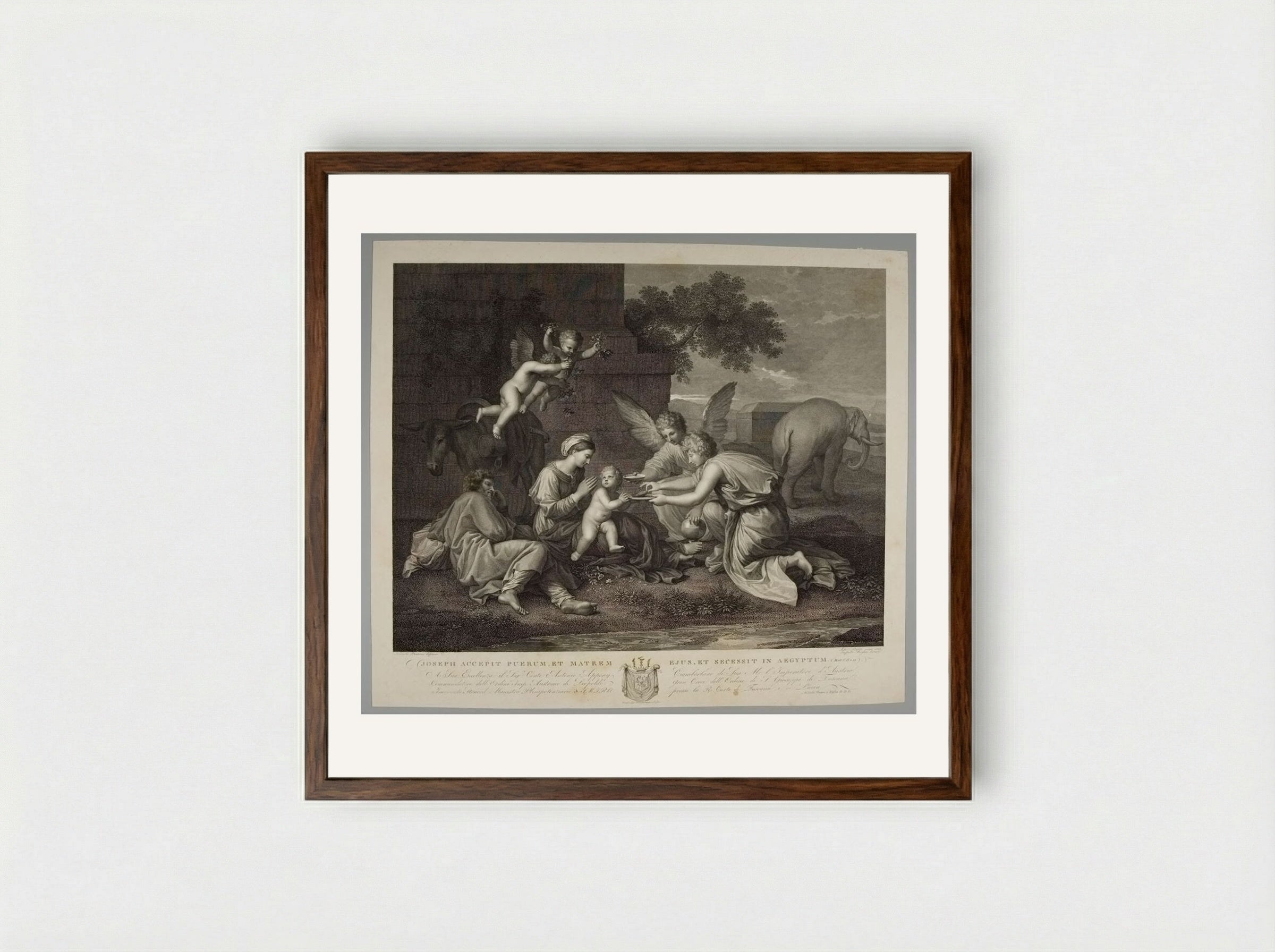 Repose in Egypt - Antonio Perfetti - Framed Print Dark Wood