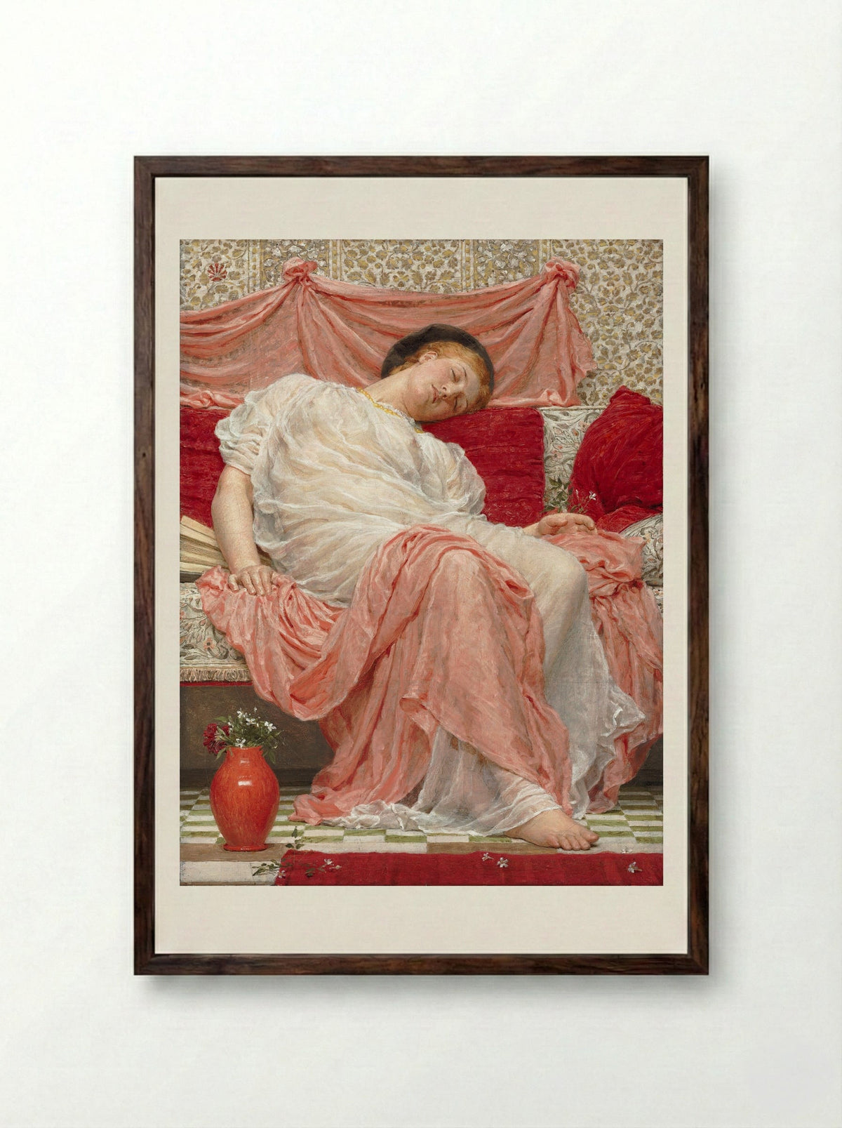 Jasmine - Albert Joseph Moore - Framed Print Dark Wood