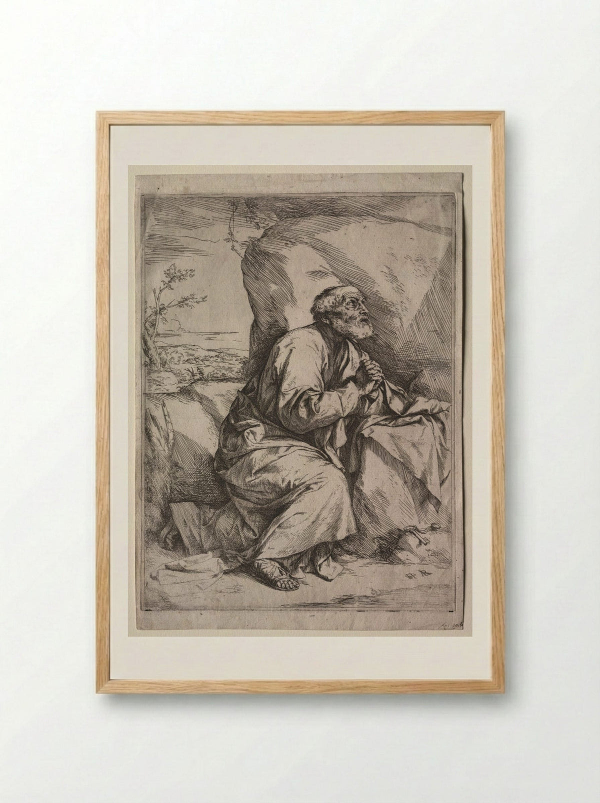 The Penitent St. Peter - Jusepe de Ribera - Framed Print Wood