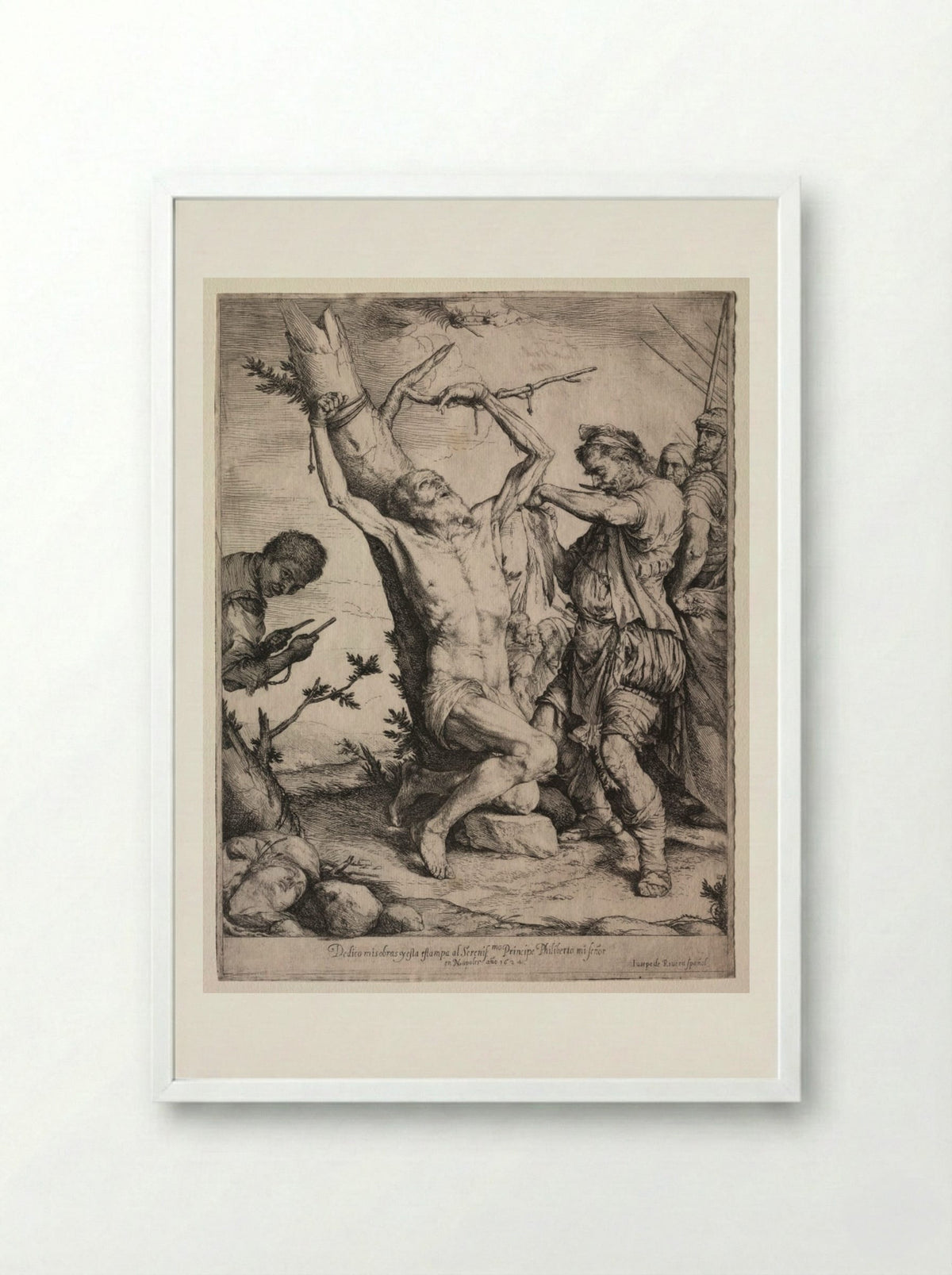 The Martyrdom of St. Bartholomew - Jusepe de Ribera - Framed Print White