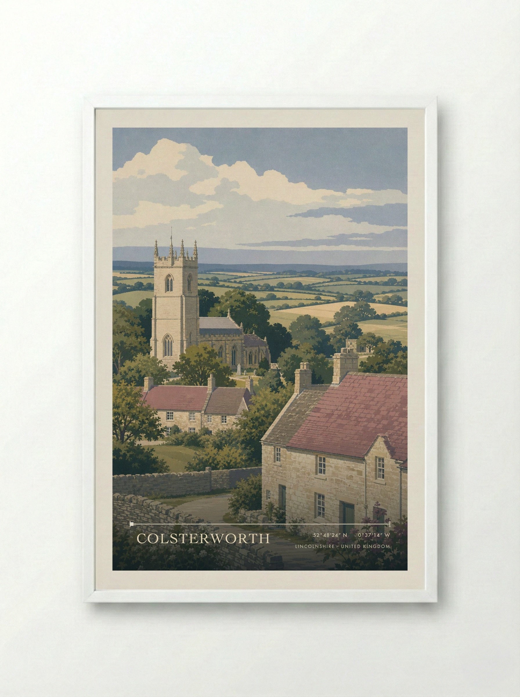 Colsterworth Lincolnshire United Kingdom Travel Poster - Framed Print White