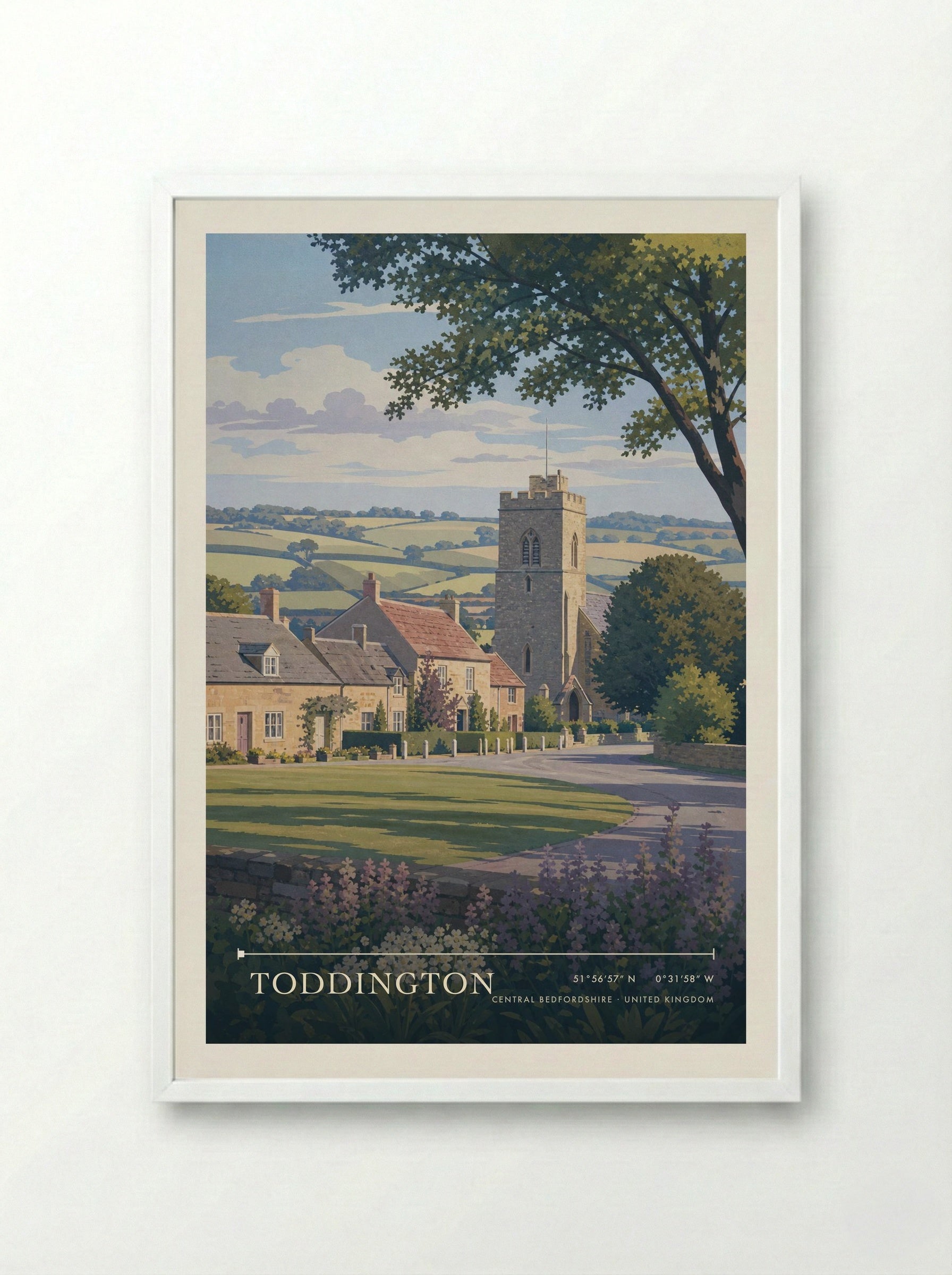 Toddington Central Bedfordshire United Kingdom Travel Poster - Framed Print White