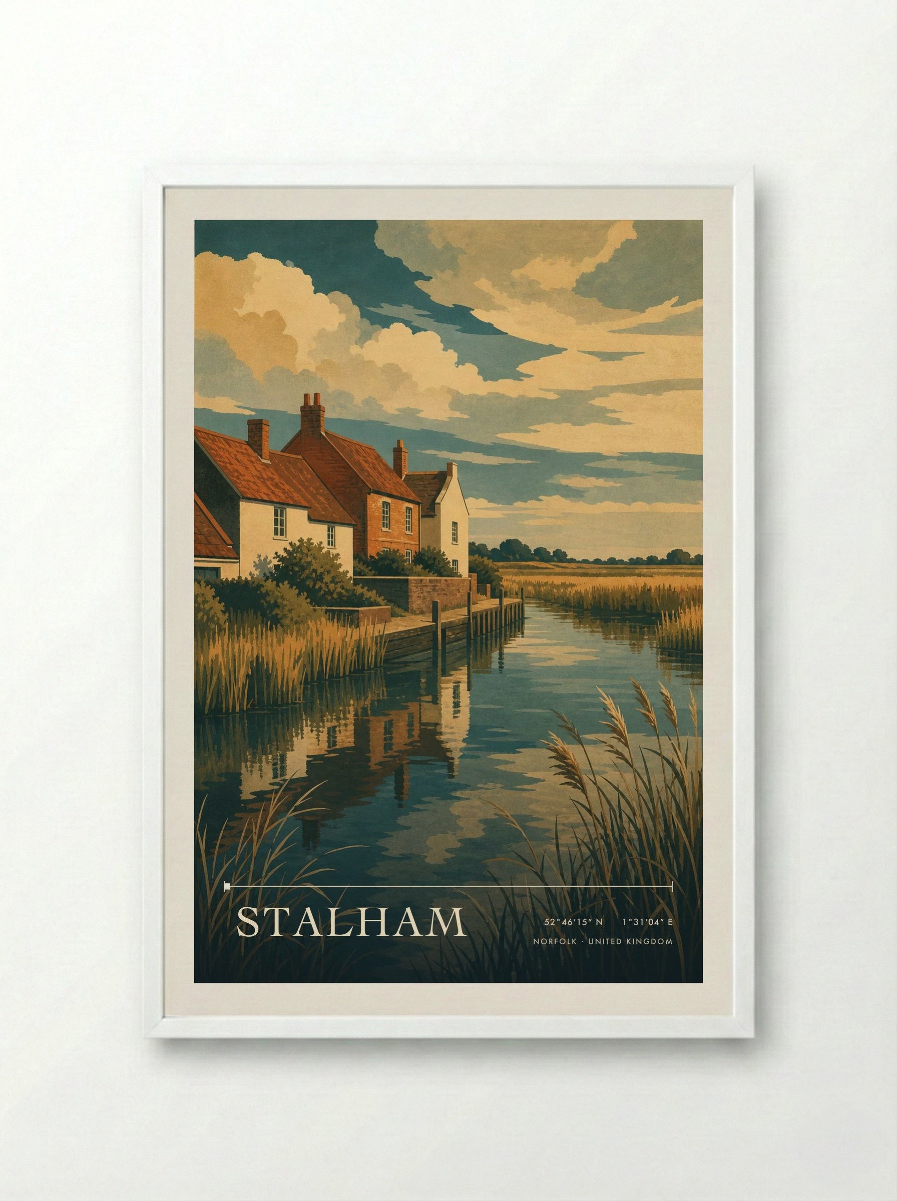 Stalham Norfolk United Kingdom Travel Poster - Framed Print White