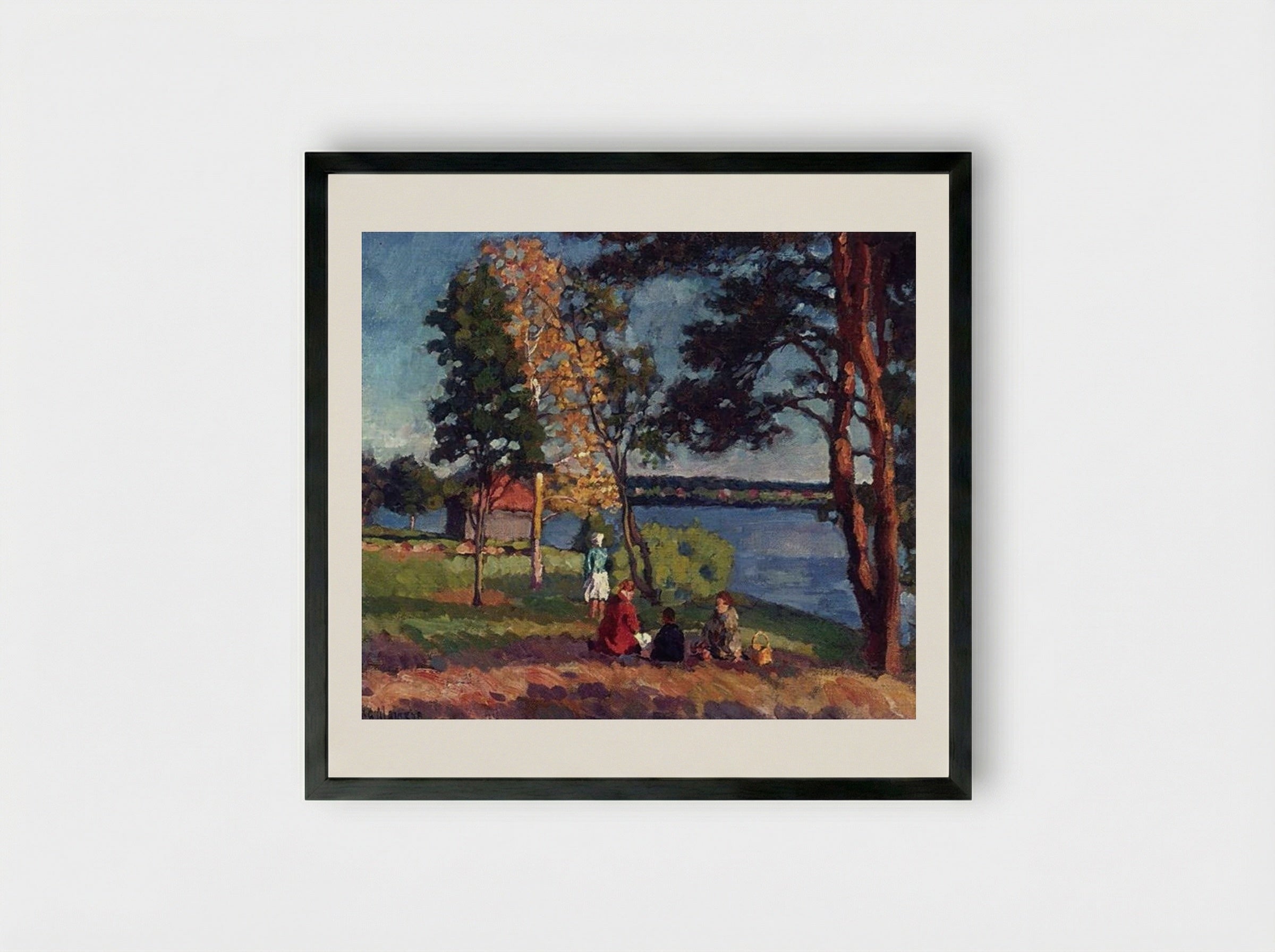 Bank of the Neva. Evening - Ilya Mashkov - Framed Print Black