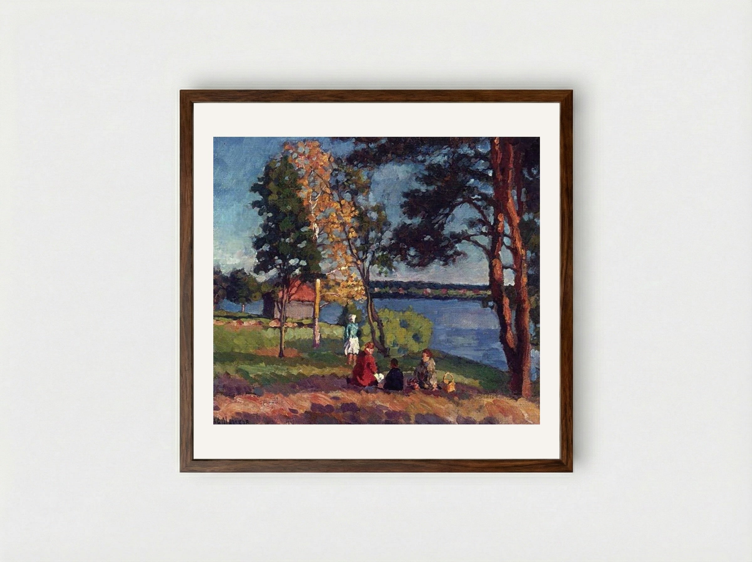 Bank of the Neva. Evening - Ilya Mashkov - Framed Print Dark Wood