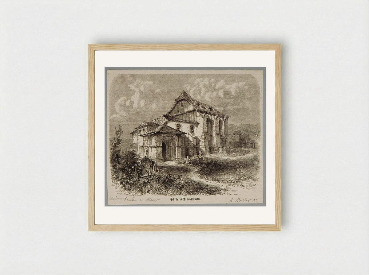 Schiller's Trau-Kapelle - A. Müller - Framed Print Wood