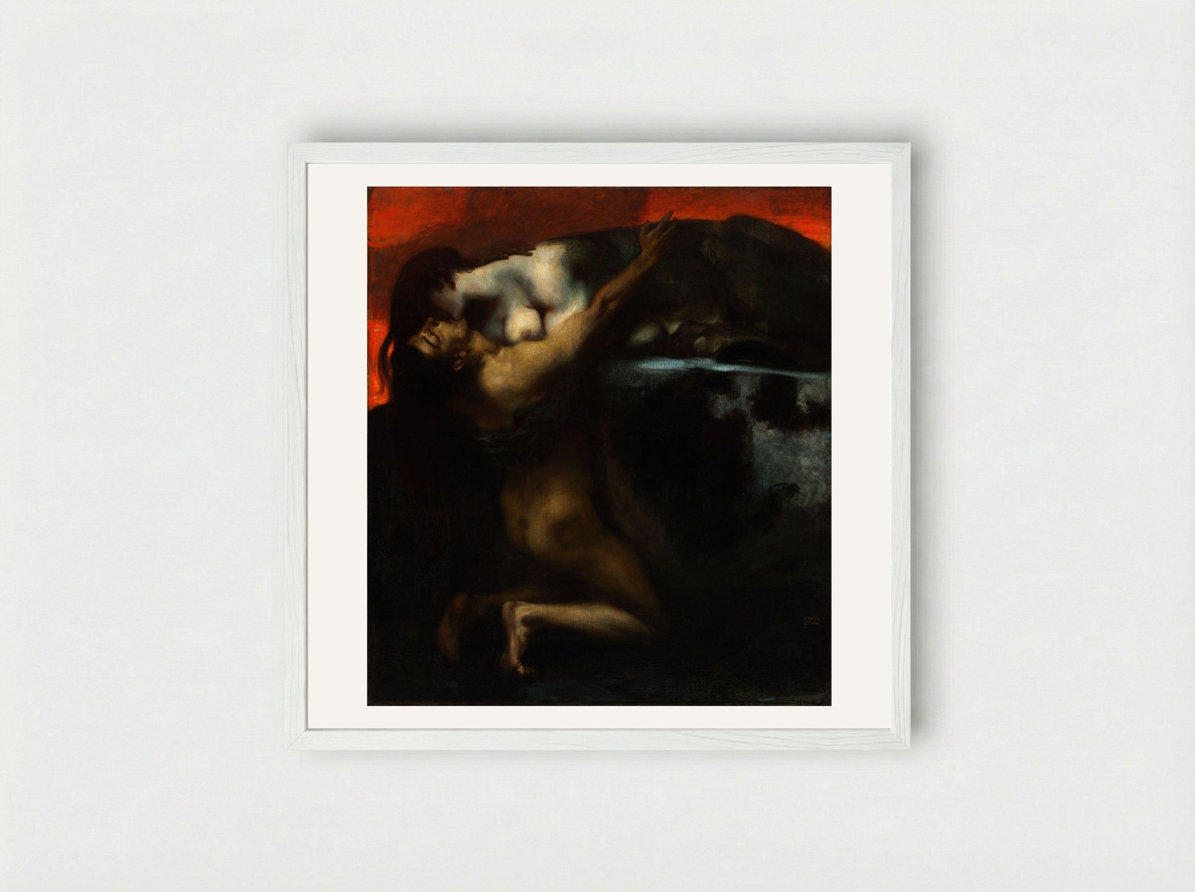 Sphinx - Franz von Stuck - Framed Print White