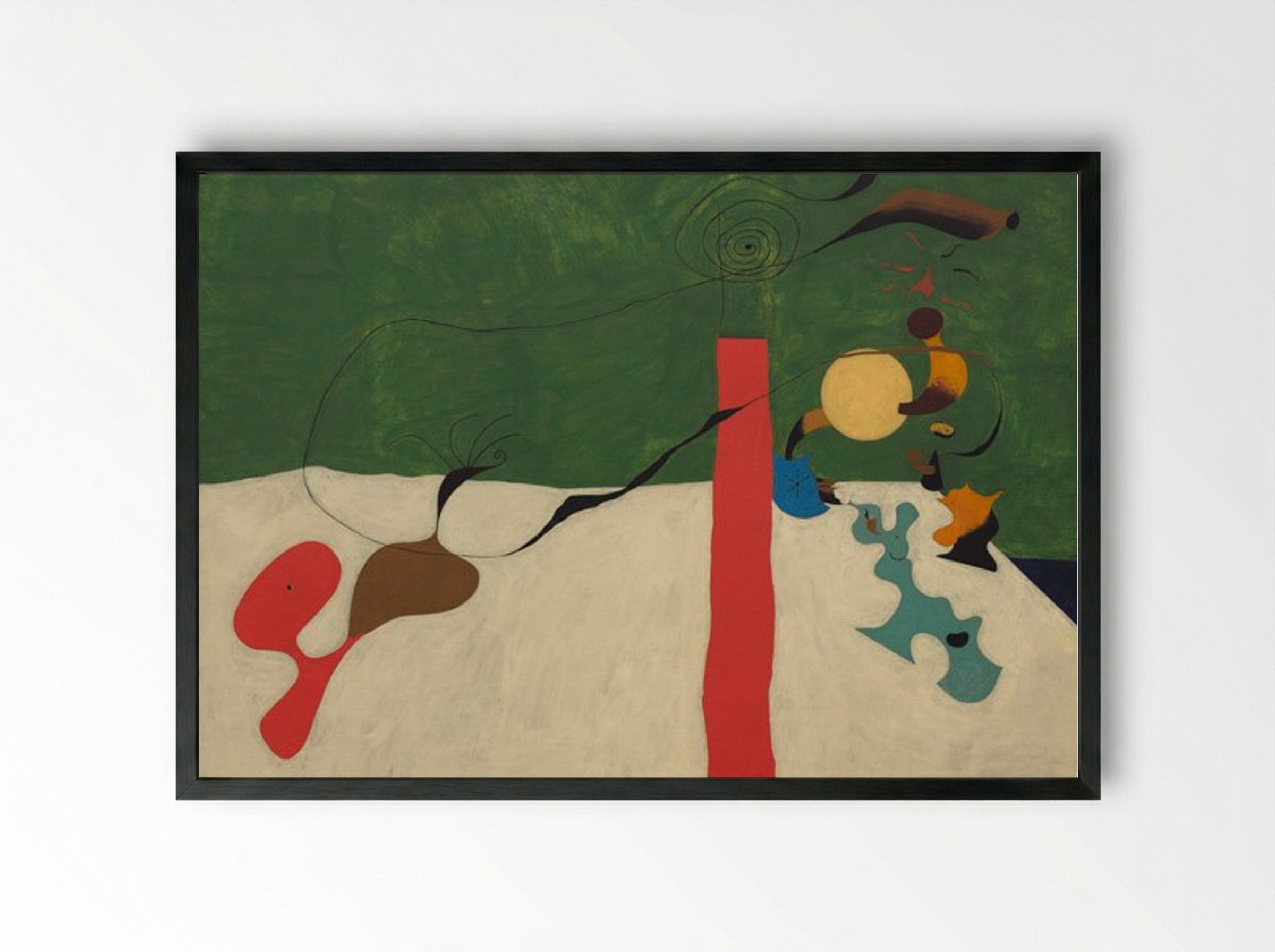 Still Life with Lamp - Joan Miró - Framed Print Black