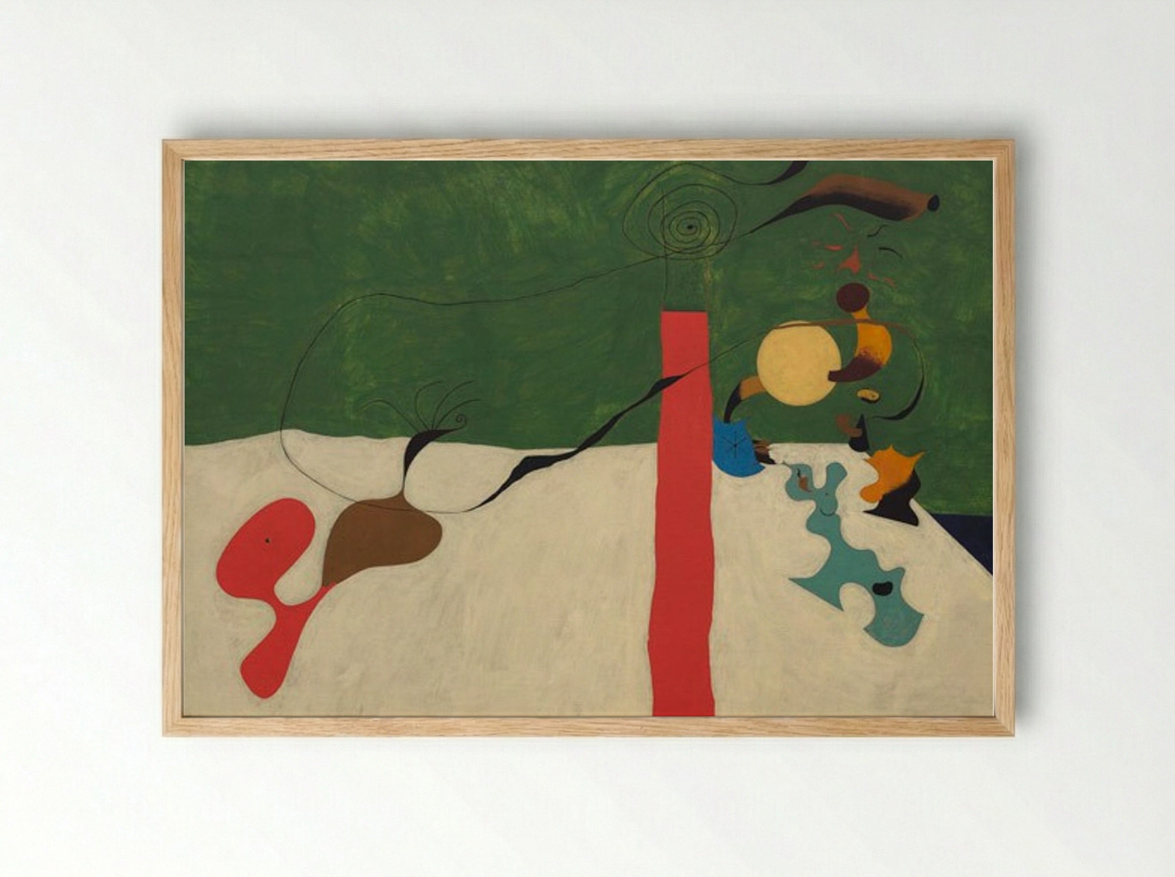 Still Life with Lamp - Joan Miró - Framed Print Wood