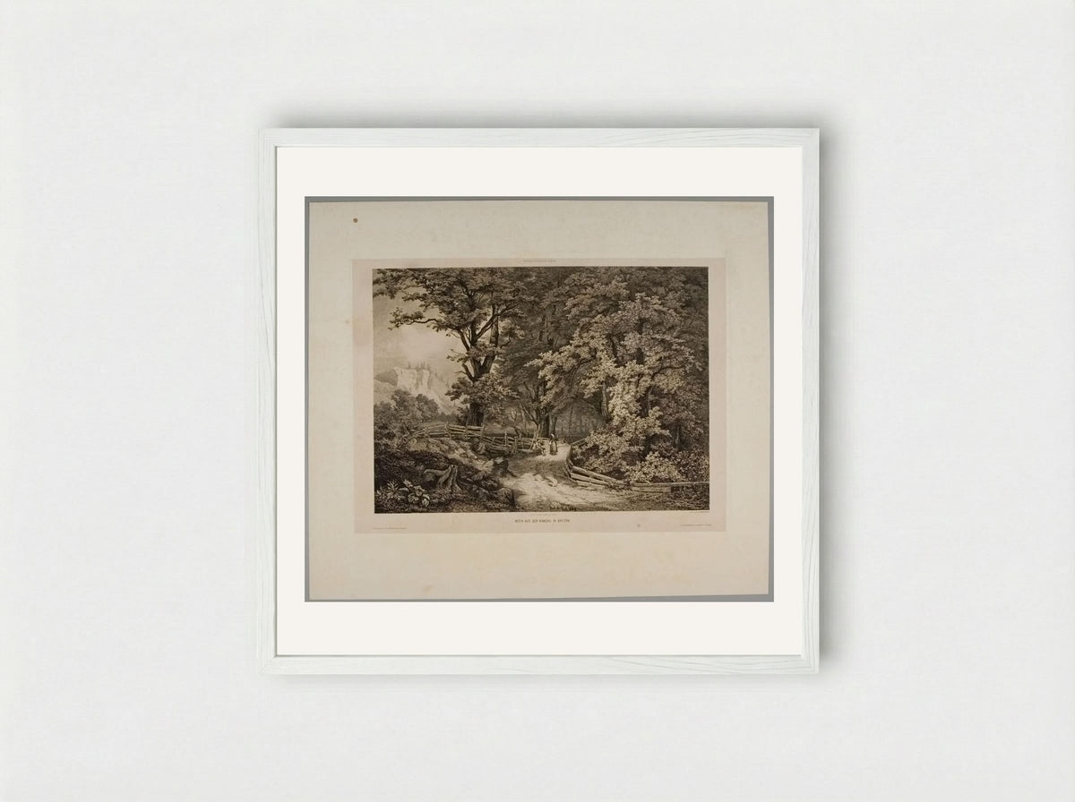 Motiv aus der Ramsau in Bayern - Karl Borromäus Post - Framed Print White