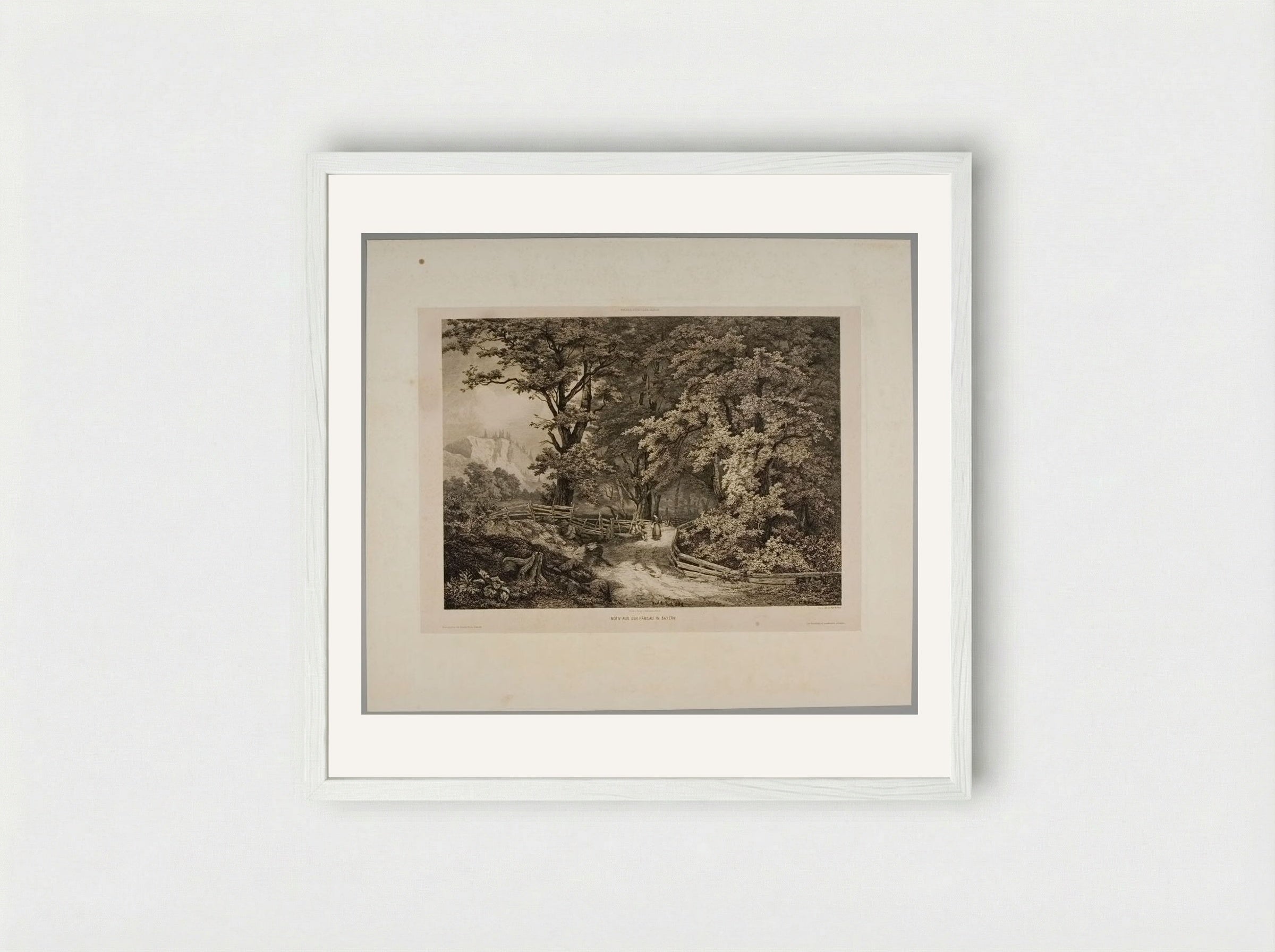 Motiv aus der Ramsau in Bayern - Karl Borromäus Post - Framed Print White