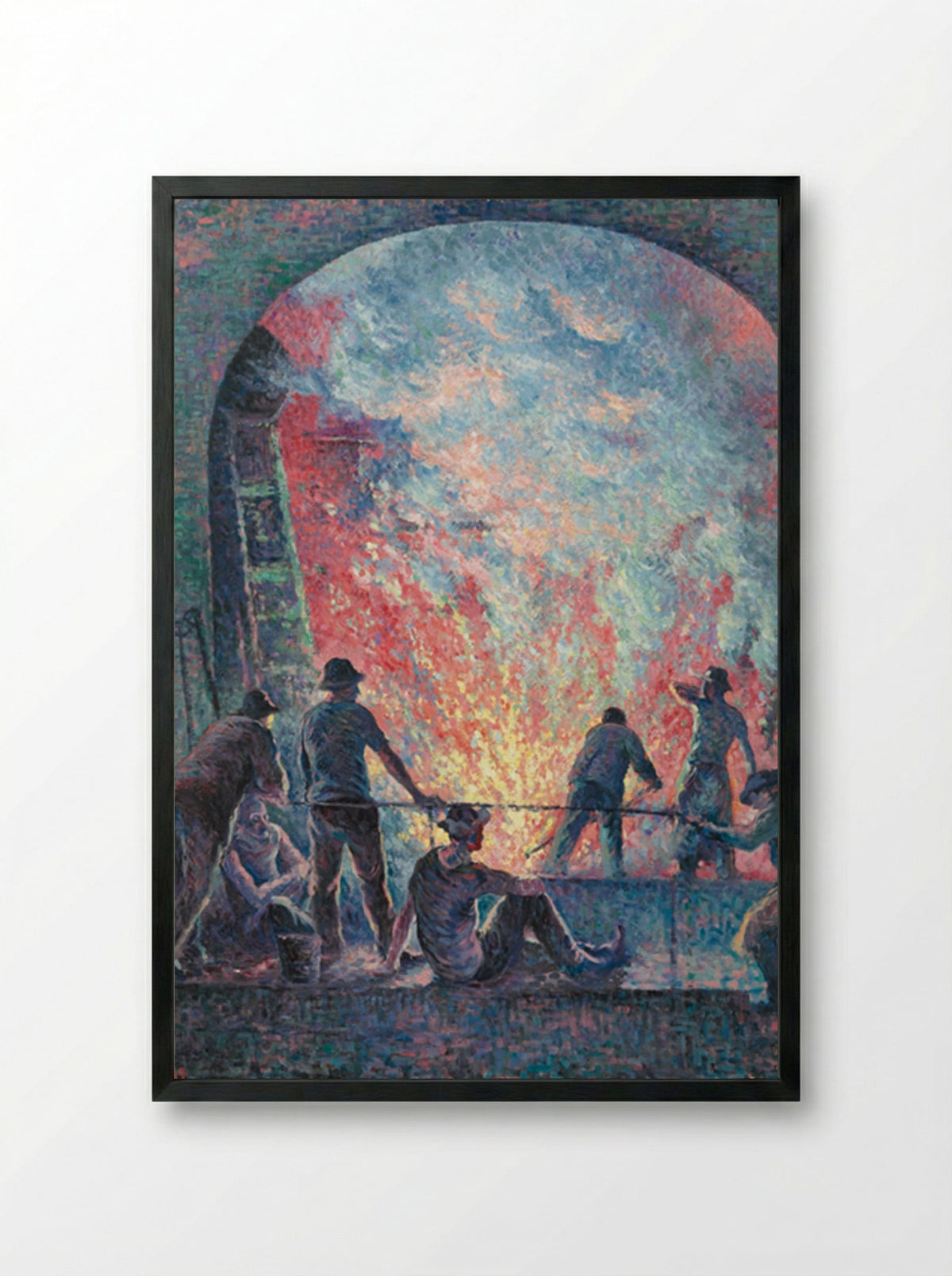 L'acierie - Maximilien Luce - Framed Print Black