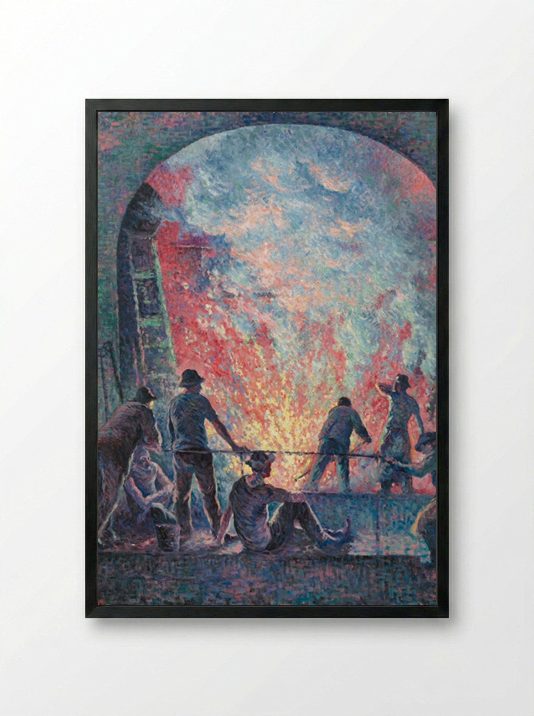 L'acierie - Maximilien Luce - Framed Print Black