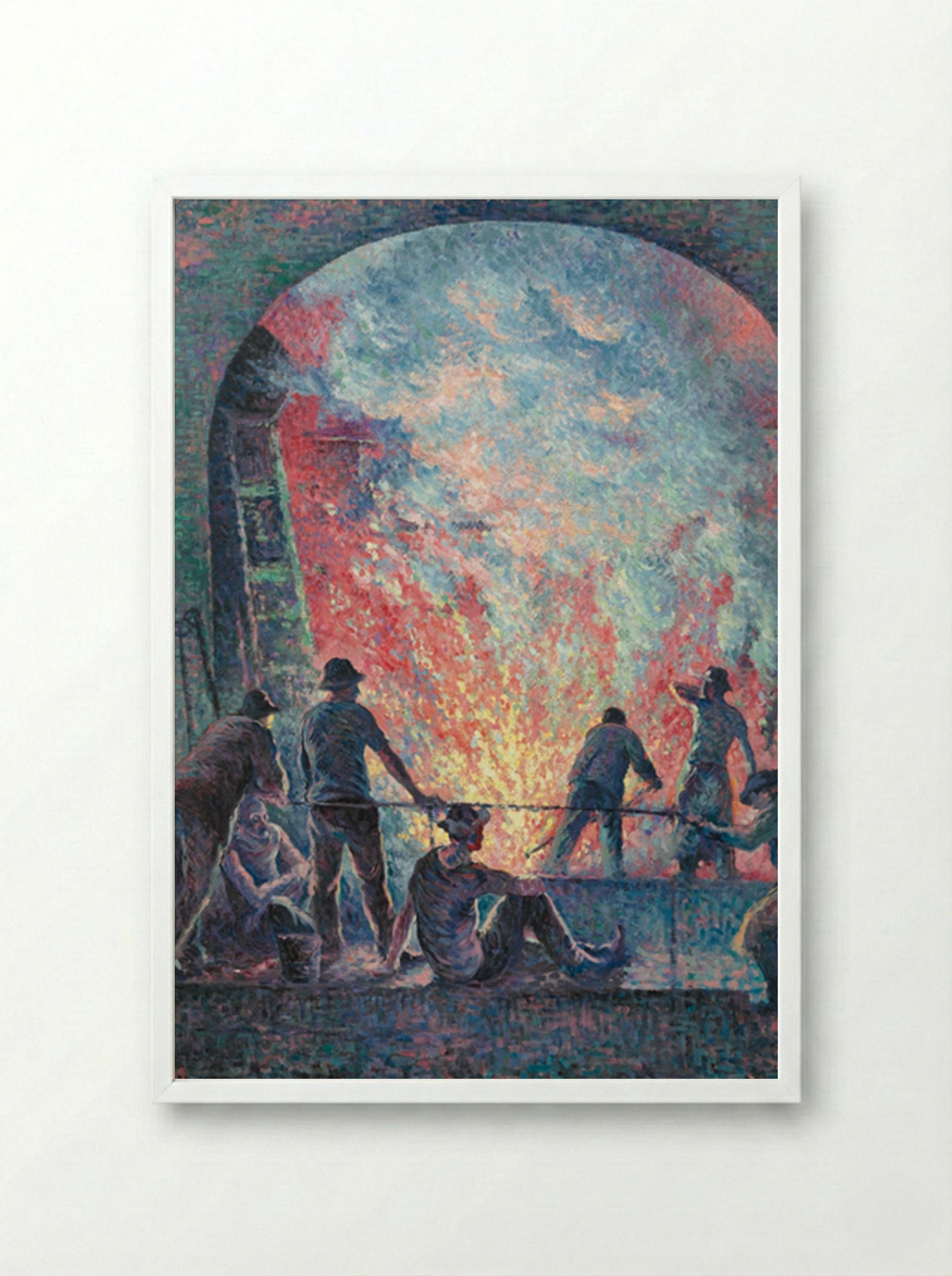 L'acierie - Maximilien Luce - Framed Print White