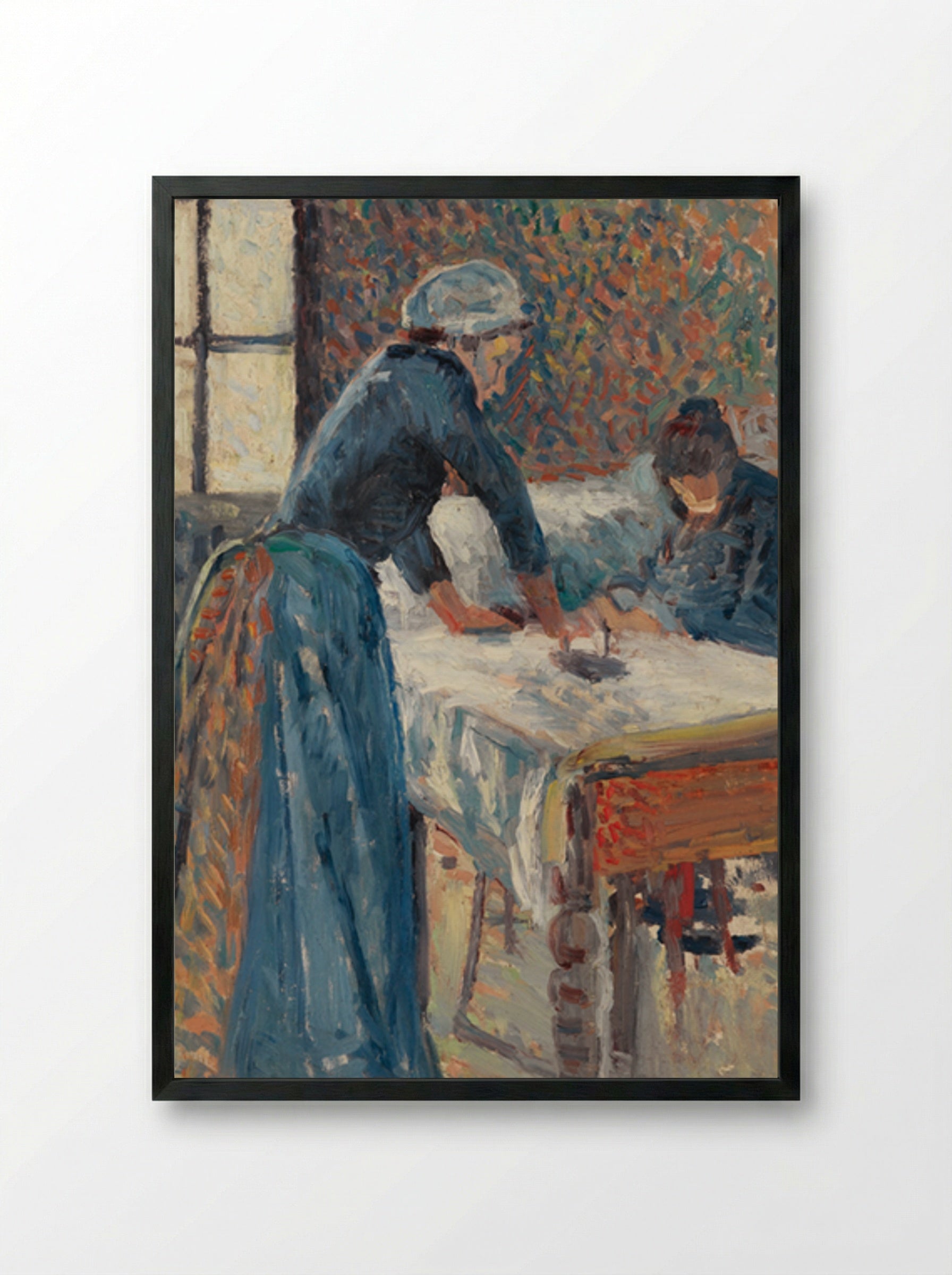 La Repasseuse - Maximilien Luce - Framed Print Black
