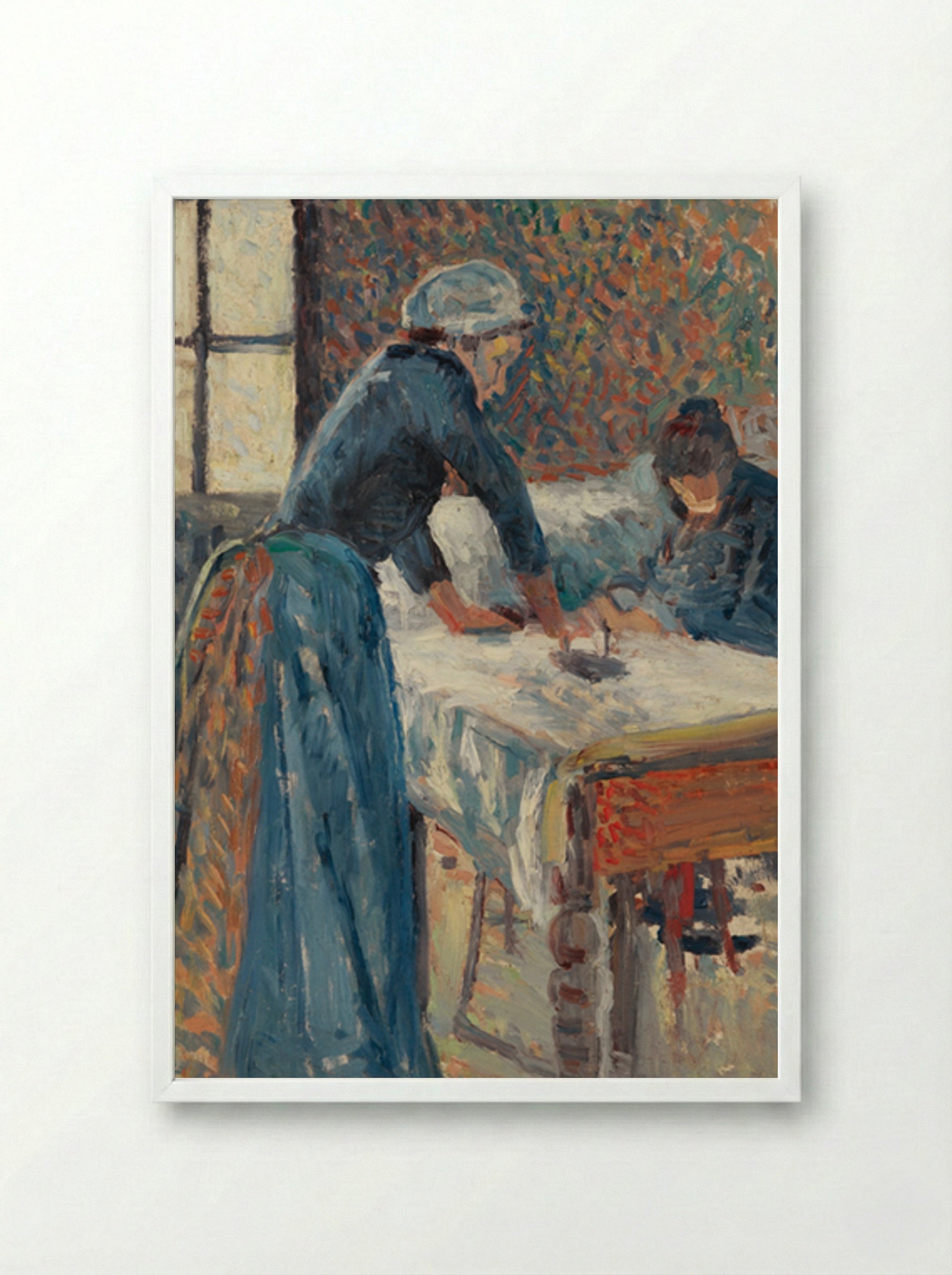 La Repasseuse - Maximilien Luce - Framed Print White