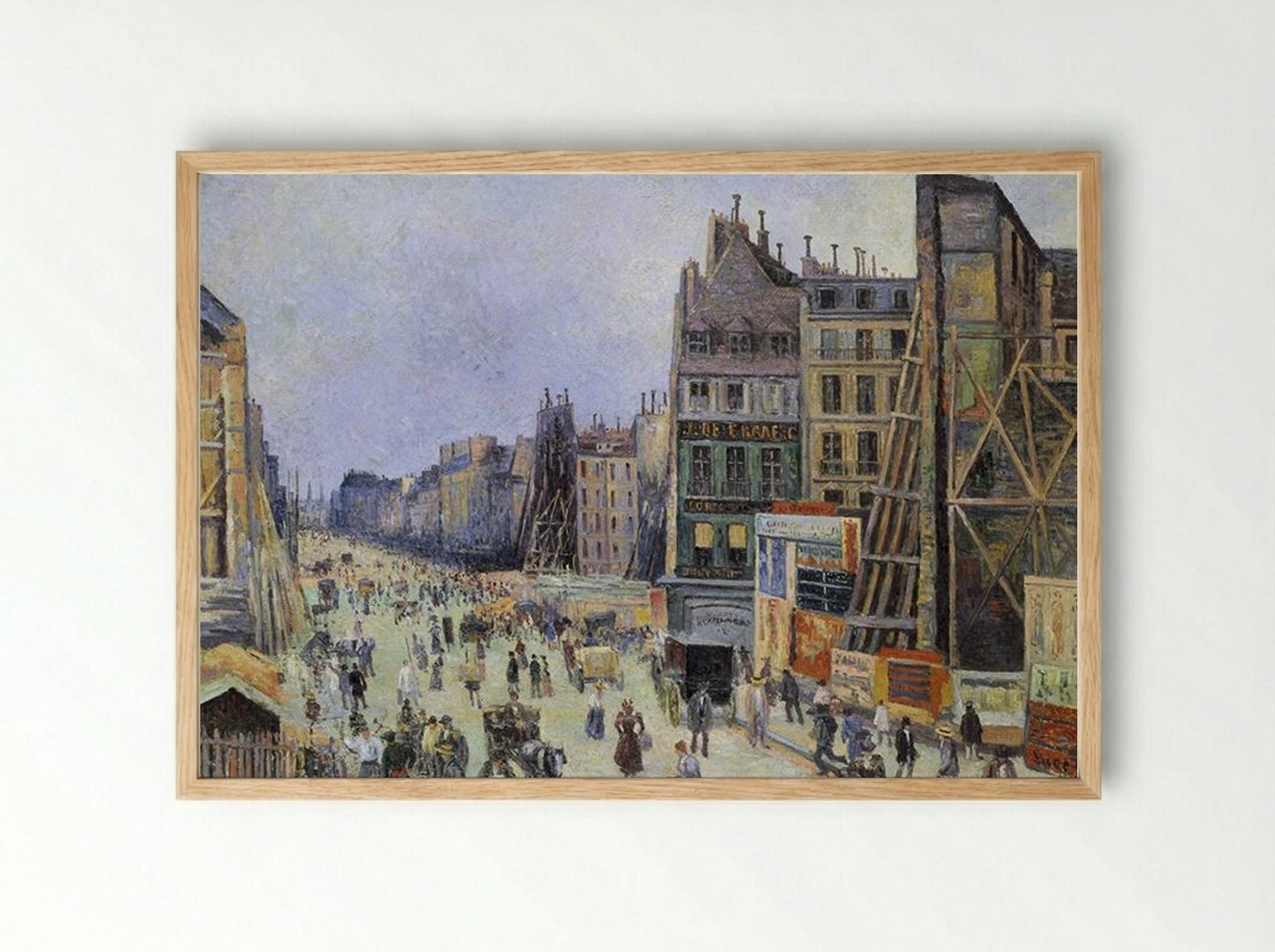 The Opening of Rue Réaumur - Maximilien Luce - Framed Print Wood
