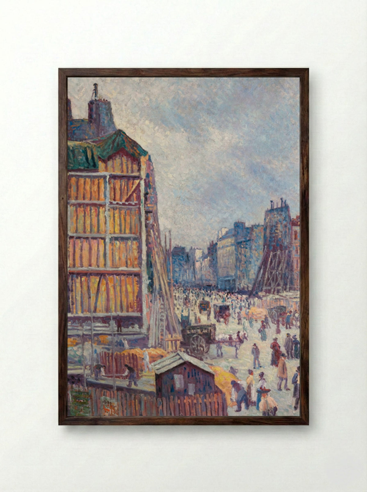 La Rue Réaumur - Maximilien Luce - Framed Print Dark Wood
