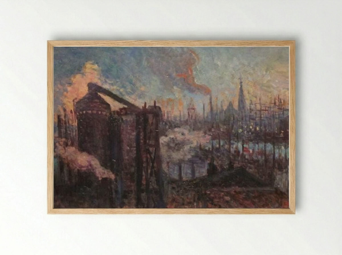 Large Industrial City - Maximilien Luce - Framed Print Wood